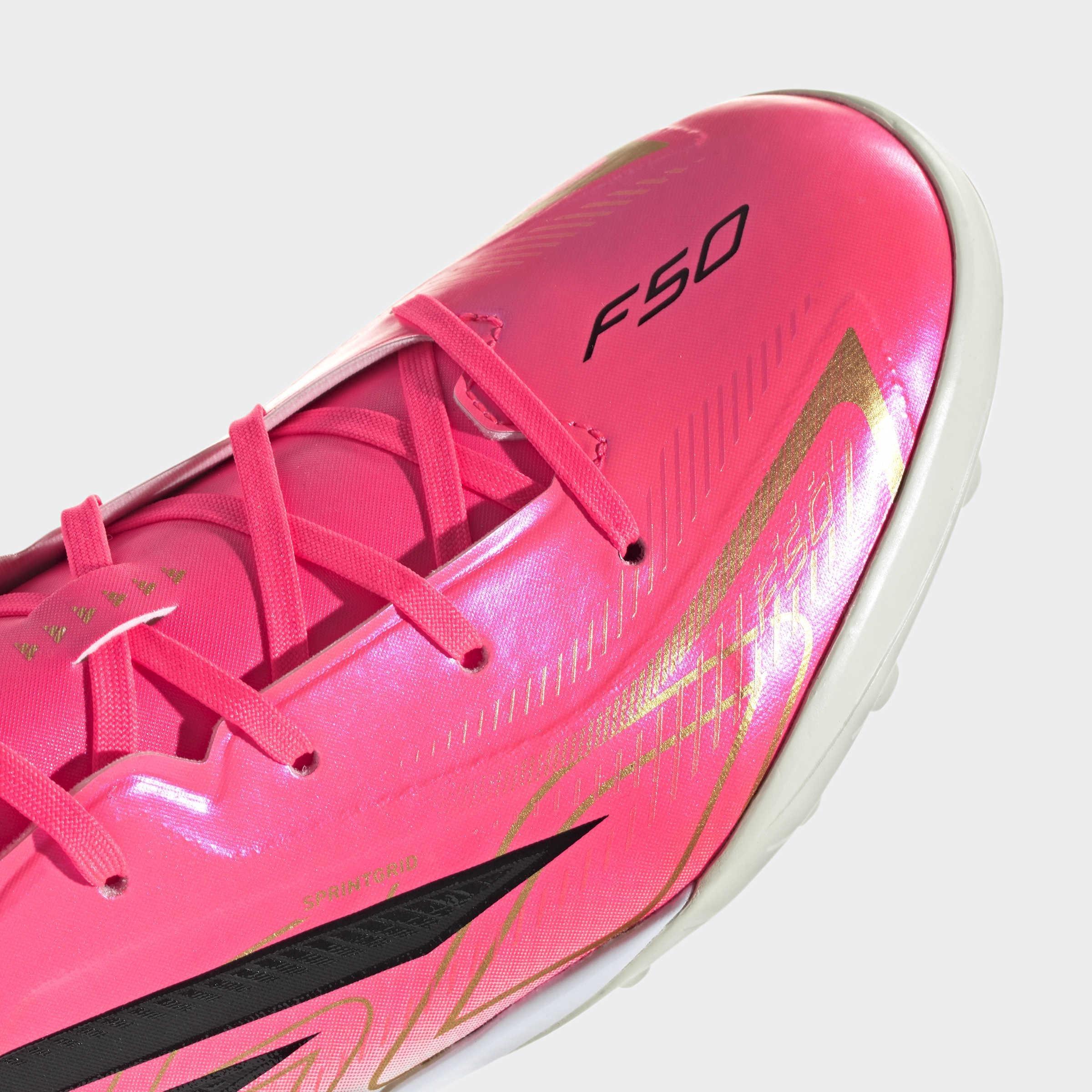 Kids Unisex F50 Hyperfast League Turf Football Boots, Pink, A701_ONE, large image number 5