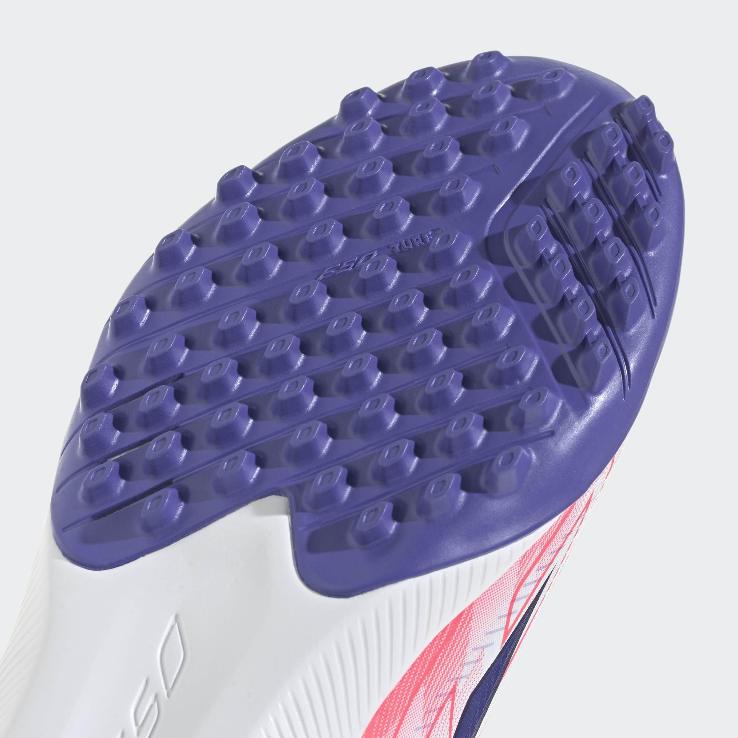 Kids Unisex F50 Hyperfast League Turf Football Boots, White, A701_ONE, large image number 4