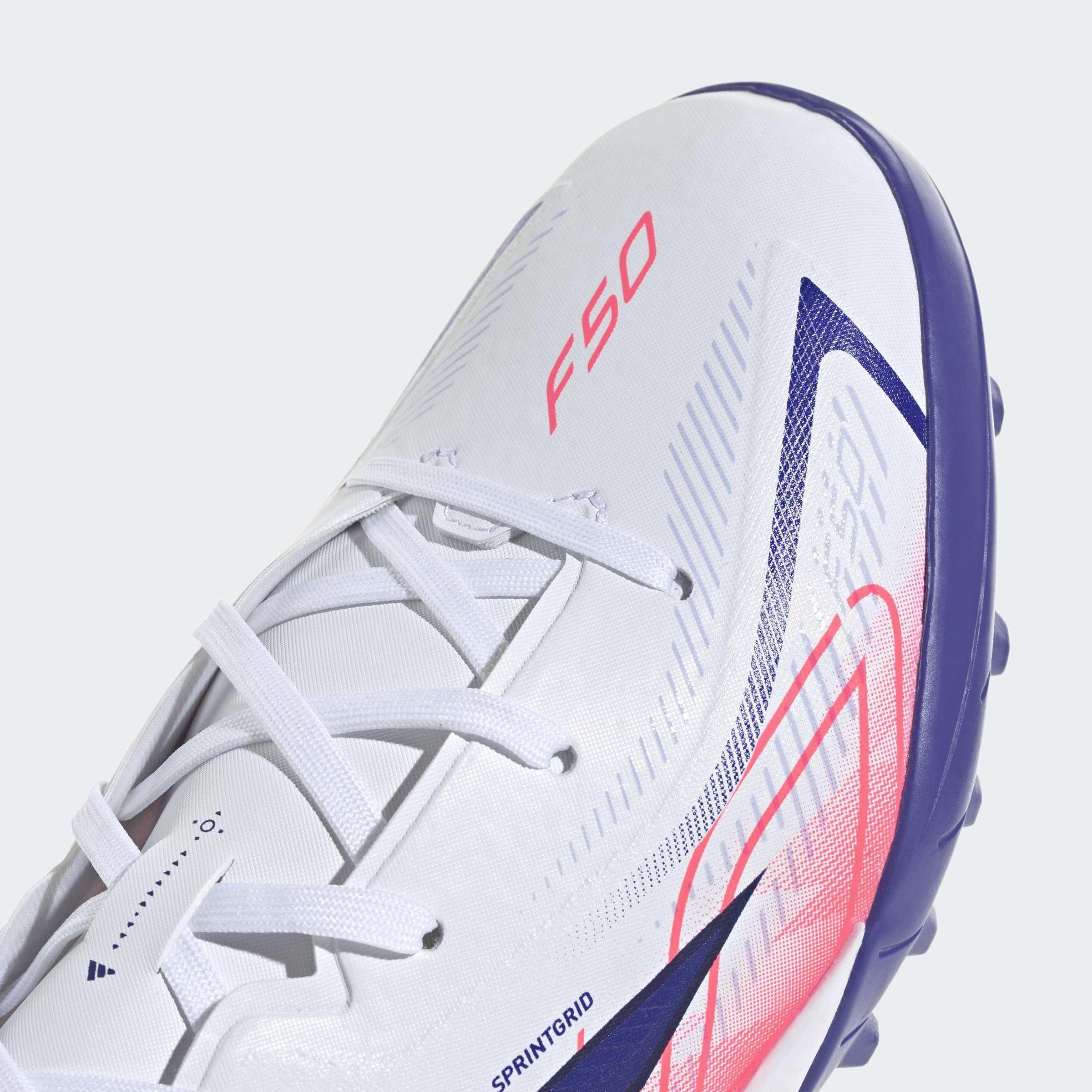 Kids Unisex F50 Hyperfast League Turf Football Boots, White, A701_ONE, large image number 5
