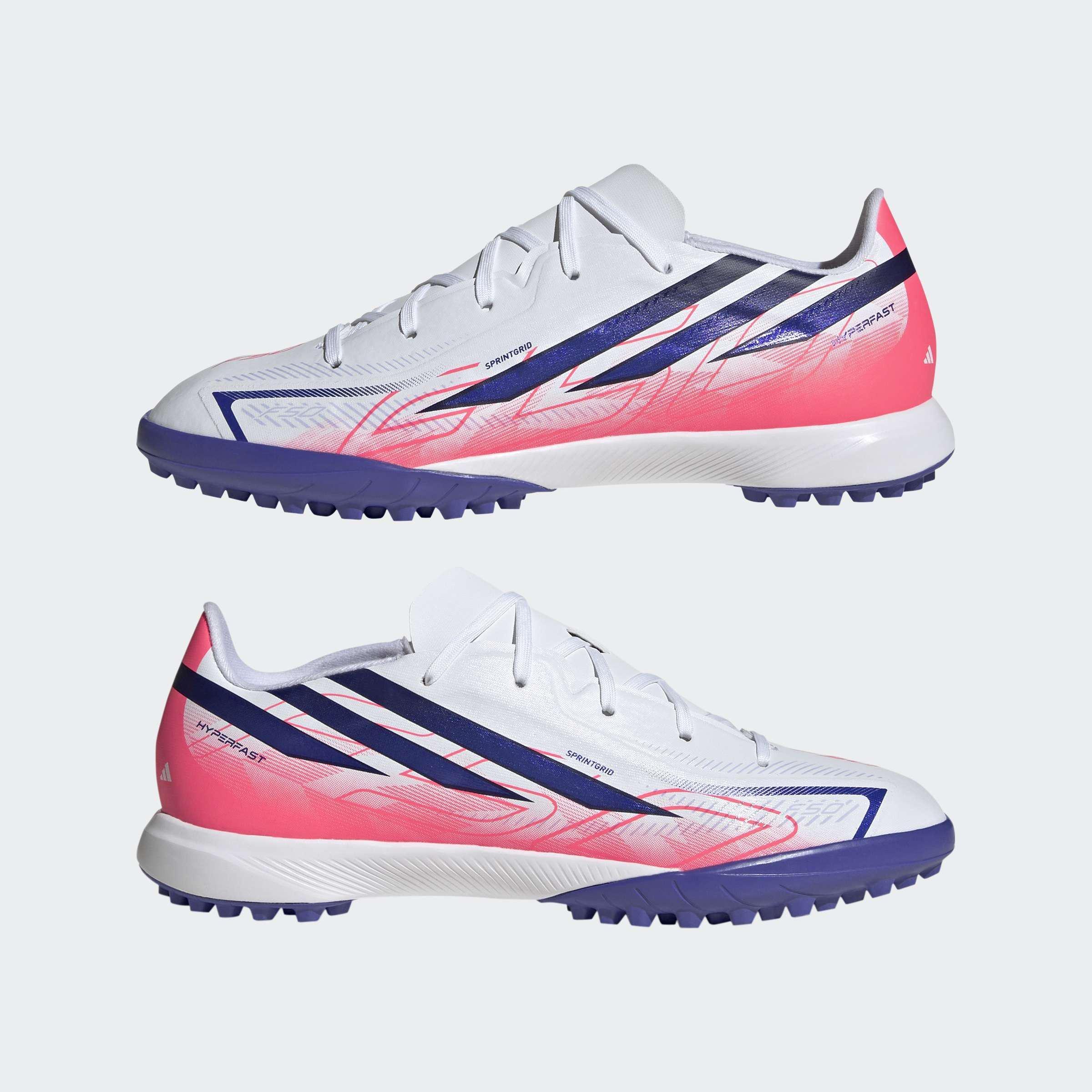 Kids Unisex F50 Hyperfast League Turf Football Boots, White, A701_ONE, large image number 9