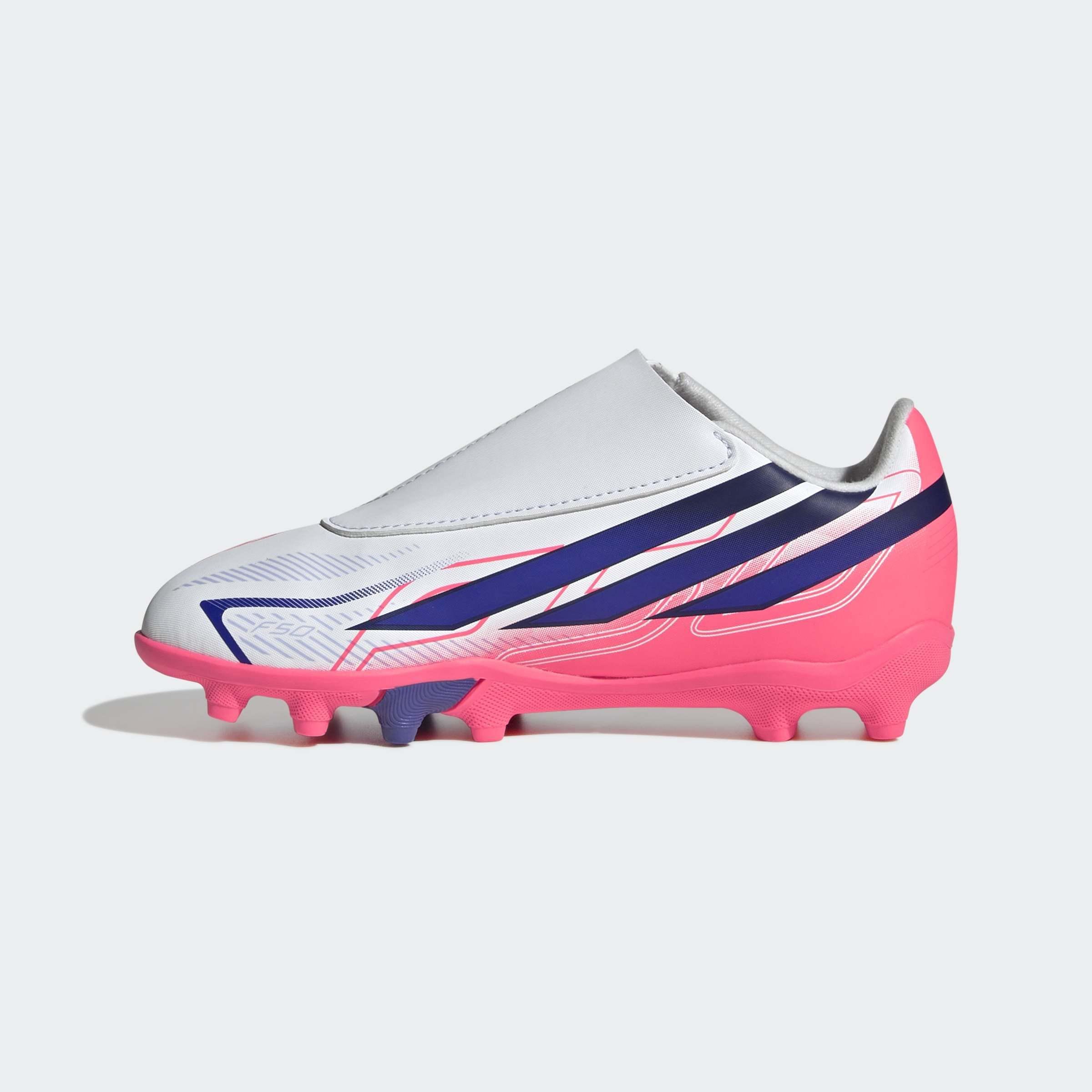 Kids Unisex F50 Hyperfast Club Velcro Firm Ground / Multi Ground Football Boots, White, A701_ONE, large image number 9