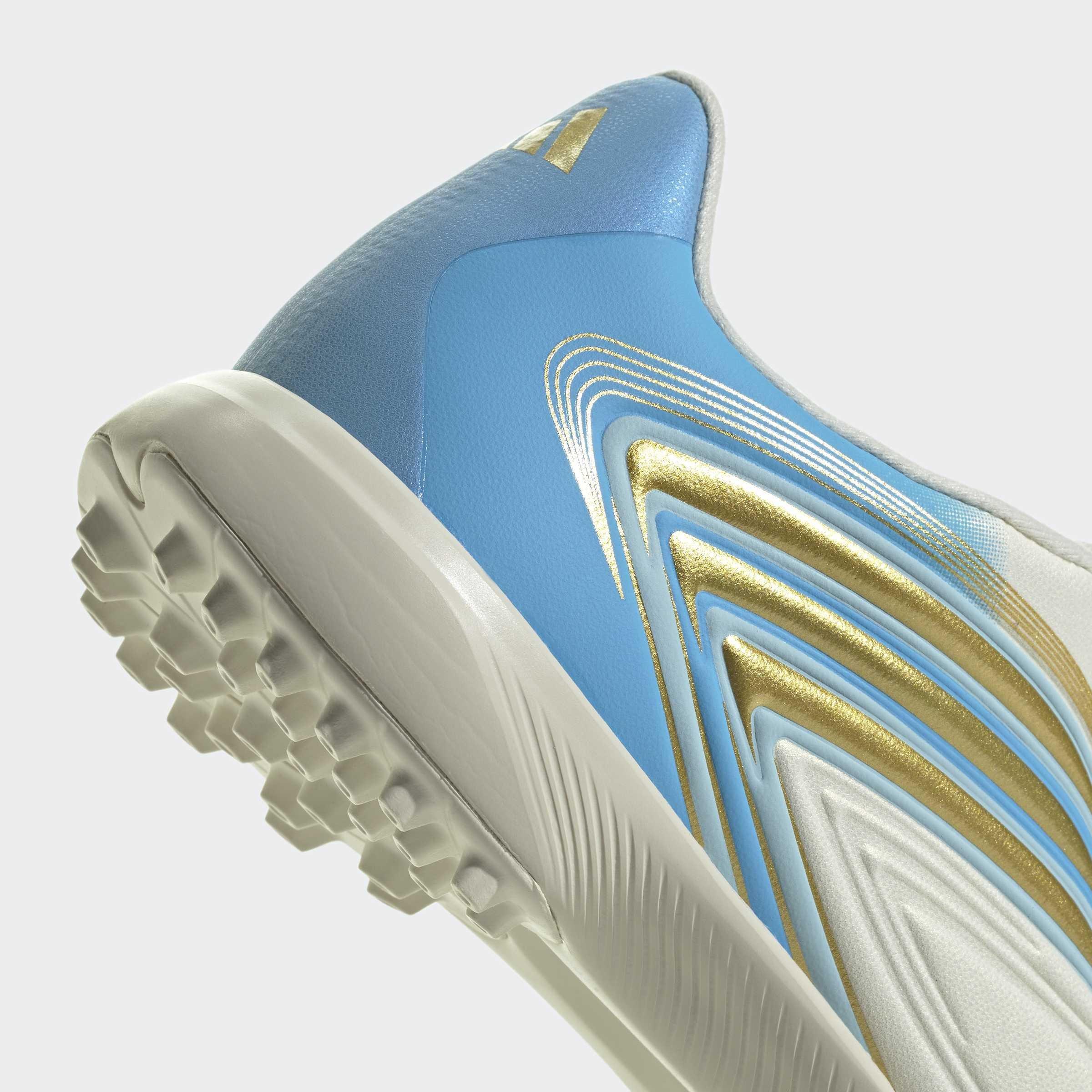 Kids Unisex F50 Messi League Laceless Turf Football Boots, Beige, A701_ONE, large image number 5