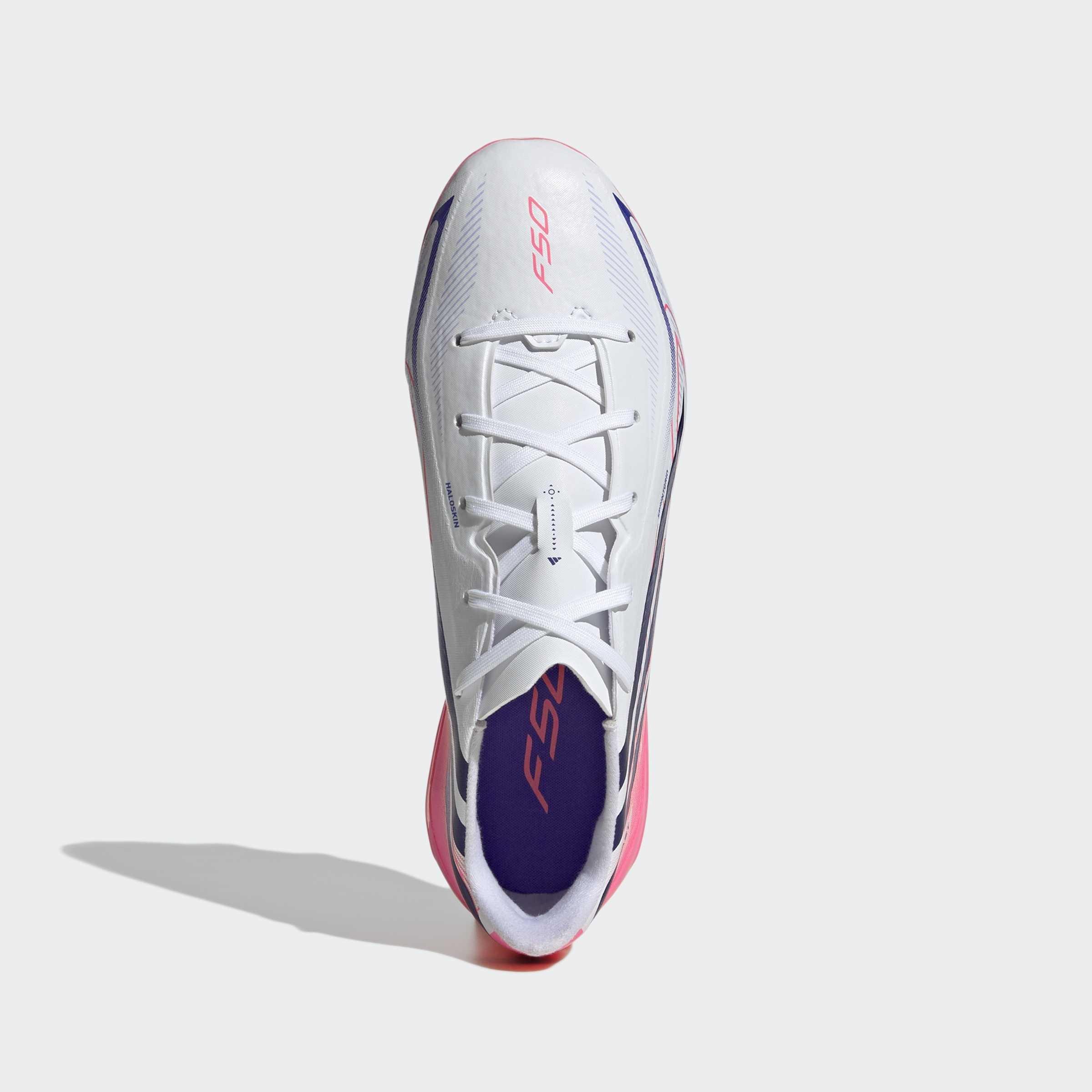 Kids Unisex F50 Hyperfast League Firm Ground Football Boots, White, A701_ONE, large image number 1