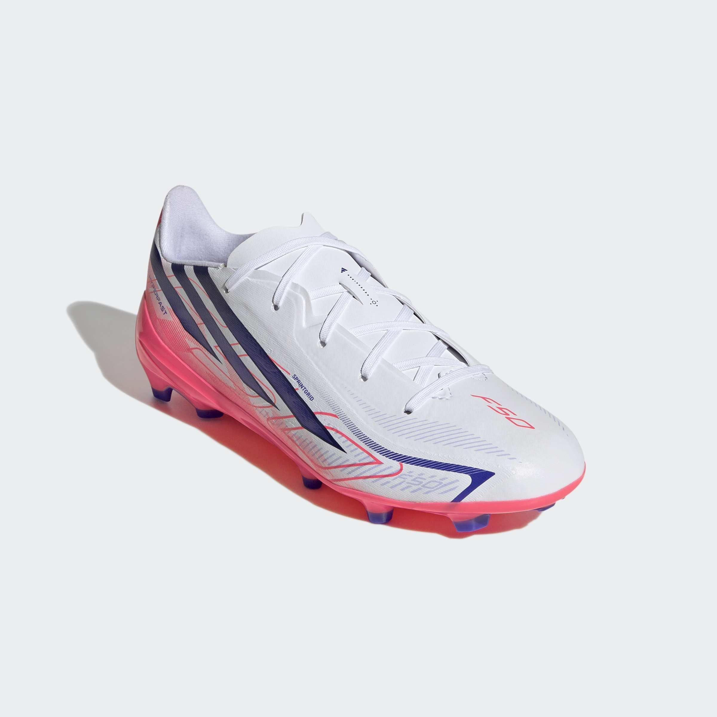 Kids Unisex F50 Hyperfast League Firm Ground Football Boots, White, A701_ONE, medium