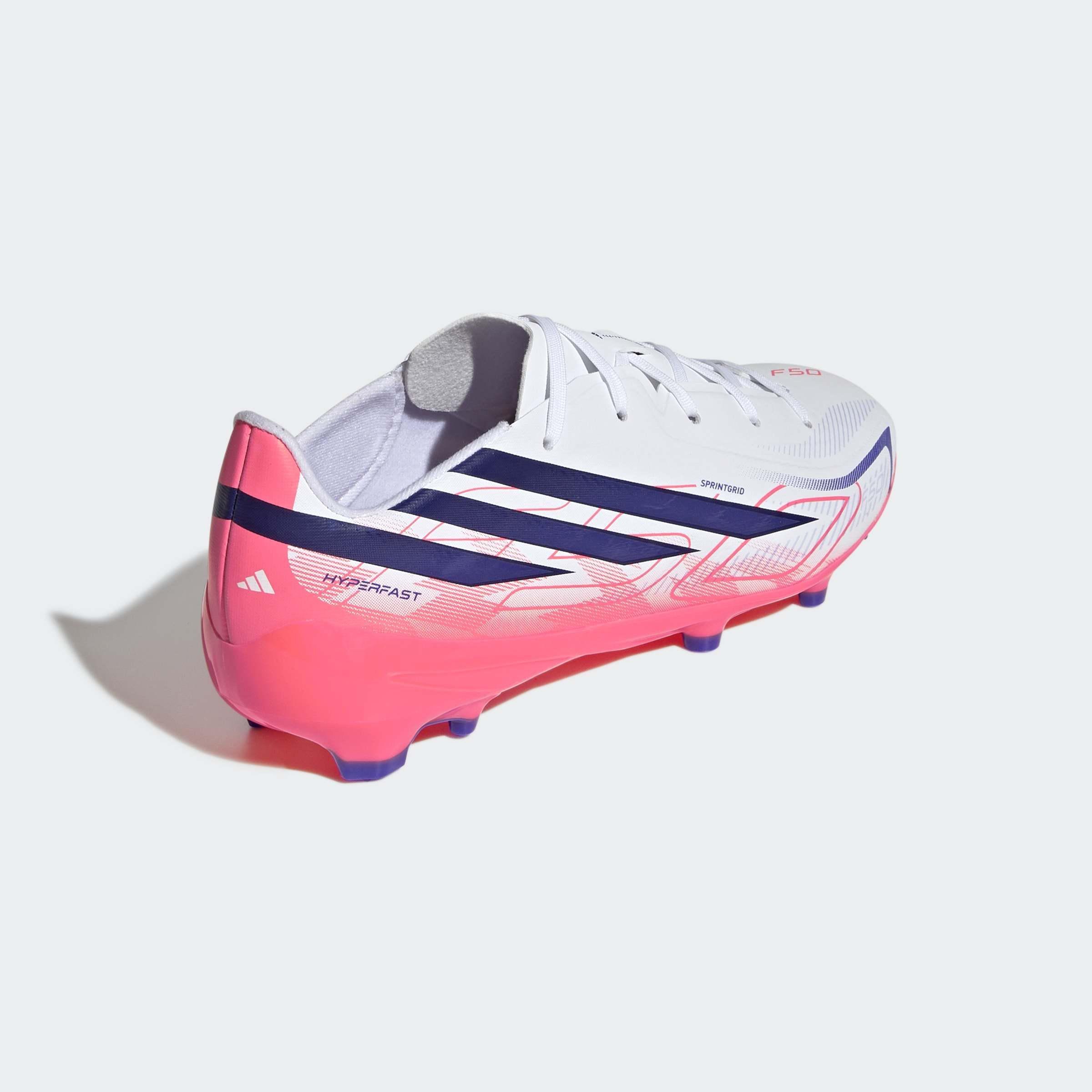 Kids Unisex F50 Hyperfast League Firm Ground Football Boots, White, A701_ONE, large image number 3