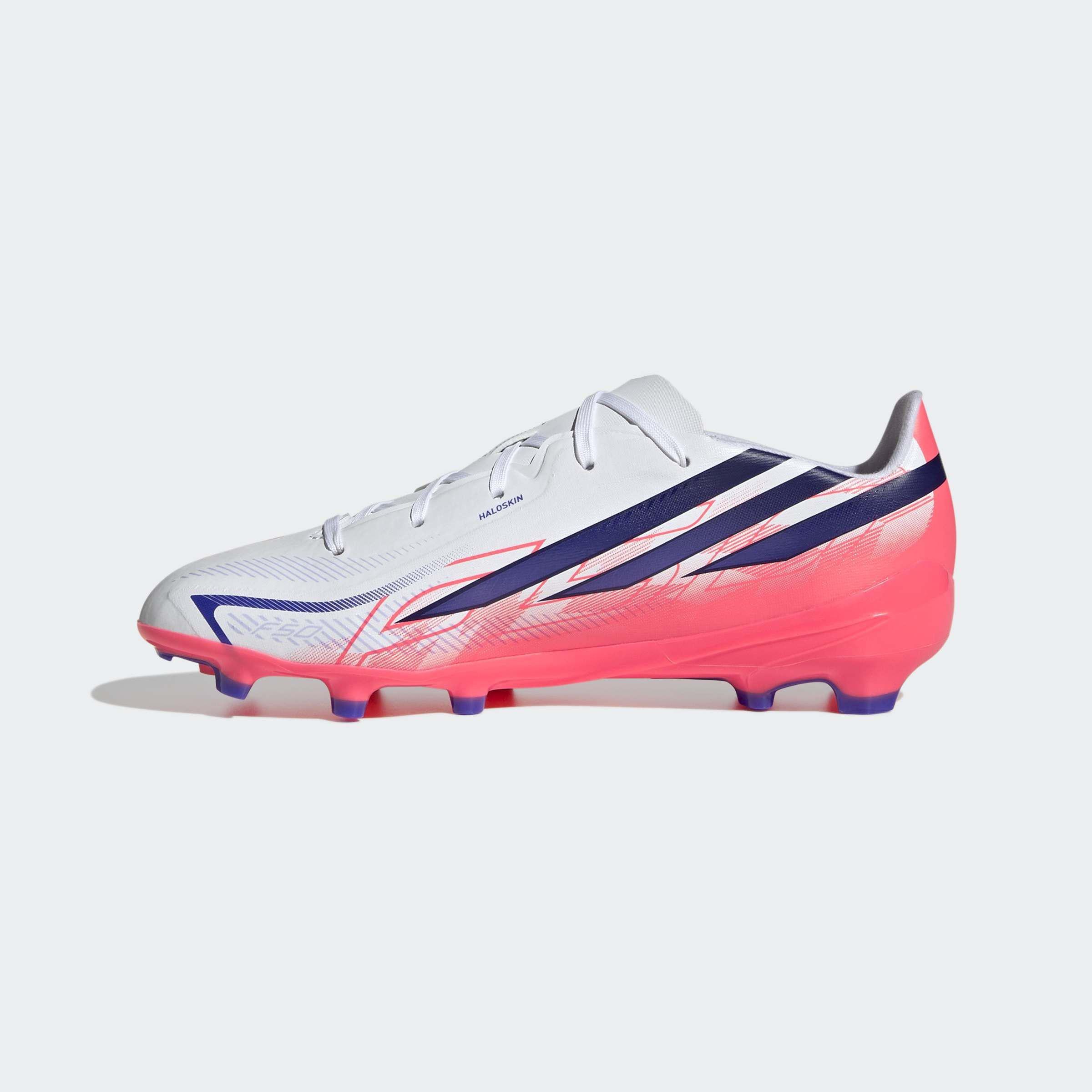 Kids Unisex F50 Hyperfast League Firm Ground Football Boots, White, A701_ONE, large image number 6