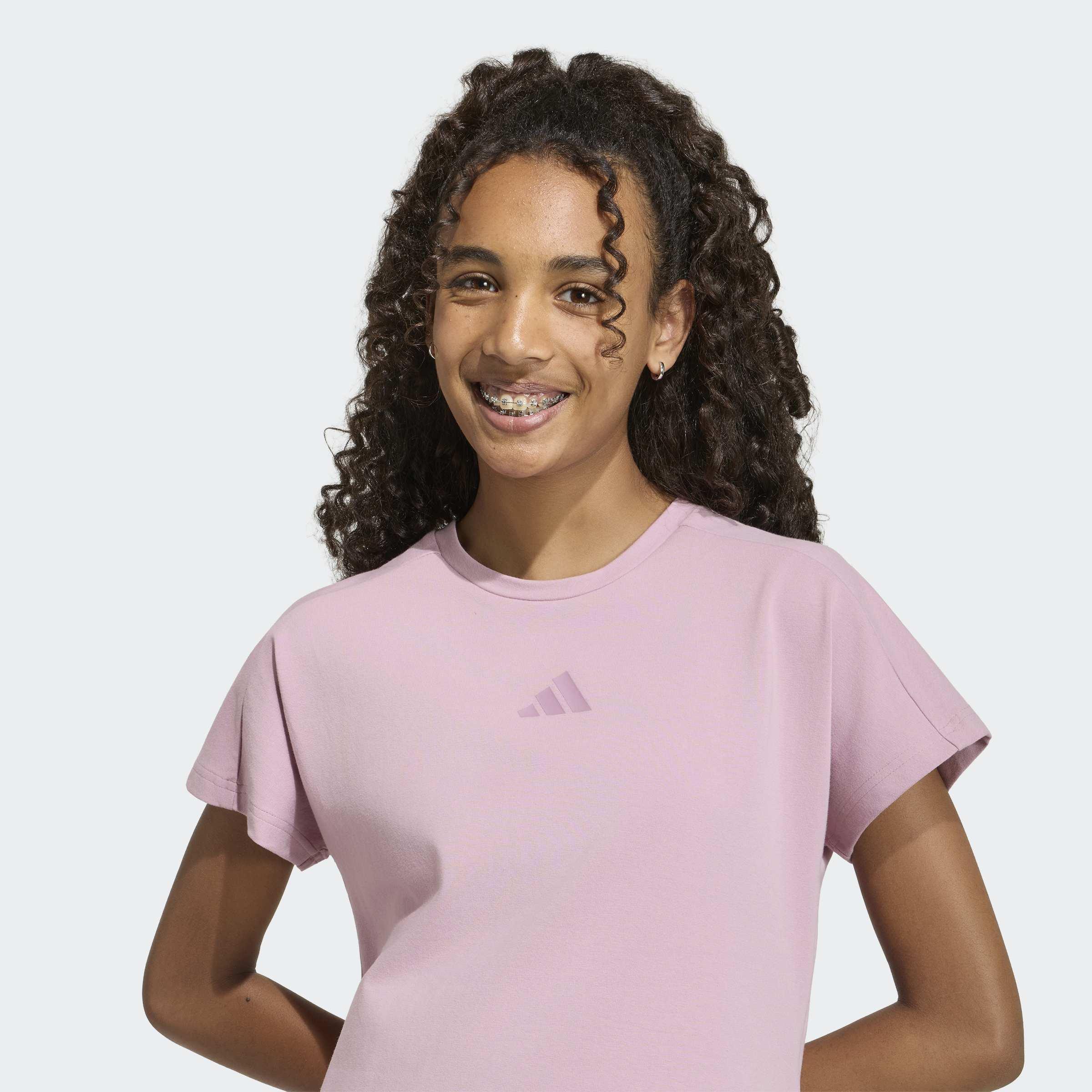 Kids Future Icons 3 Stripes T-Shirt, Purple, A701_ONE, large image number 3