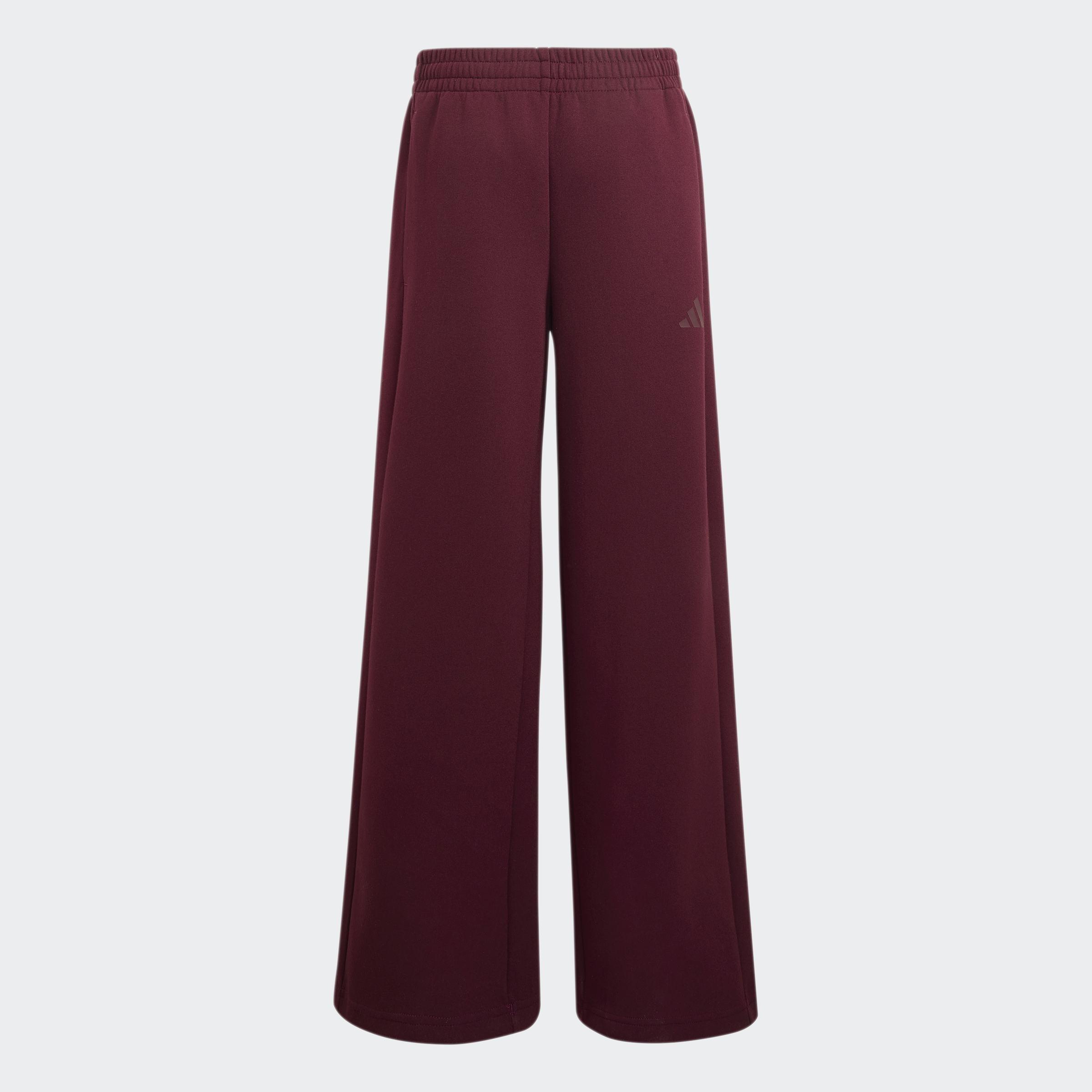 Kids Future Icons 3 Stripes Wide Leg Tracksuit Bottoms, Burgundy
