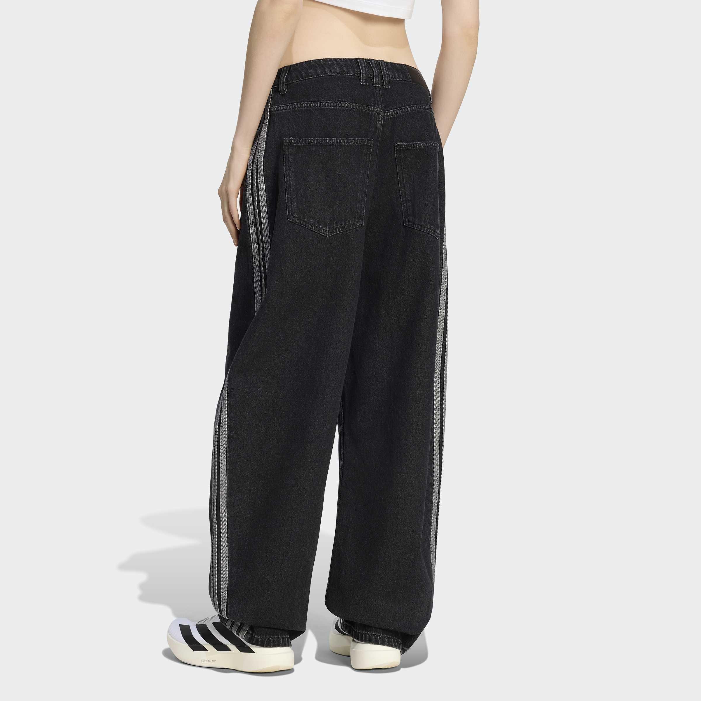 High Rise Barrel Leg Denim Pant, Black