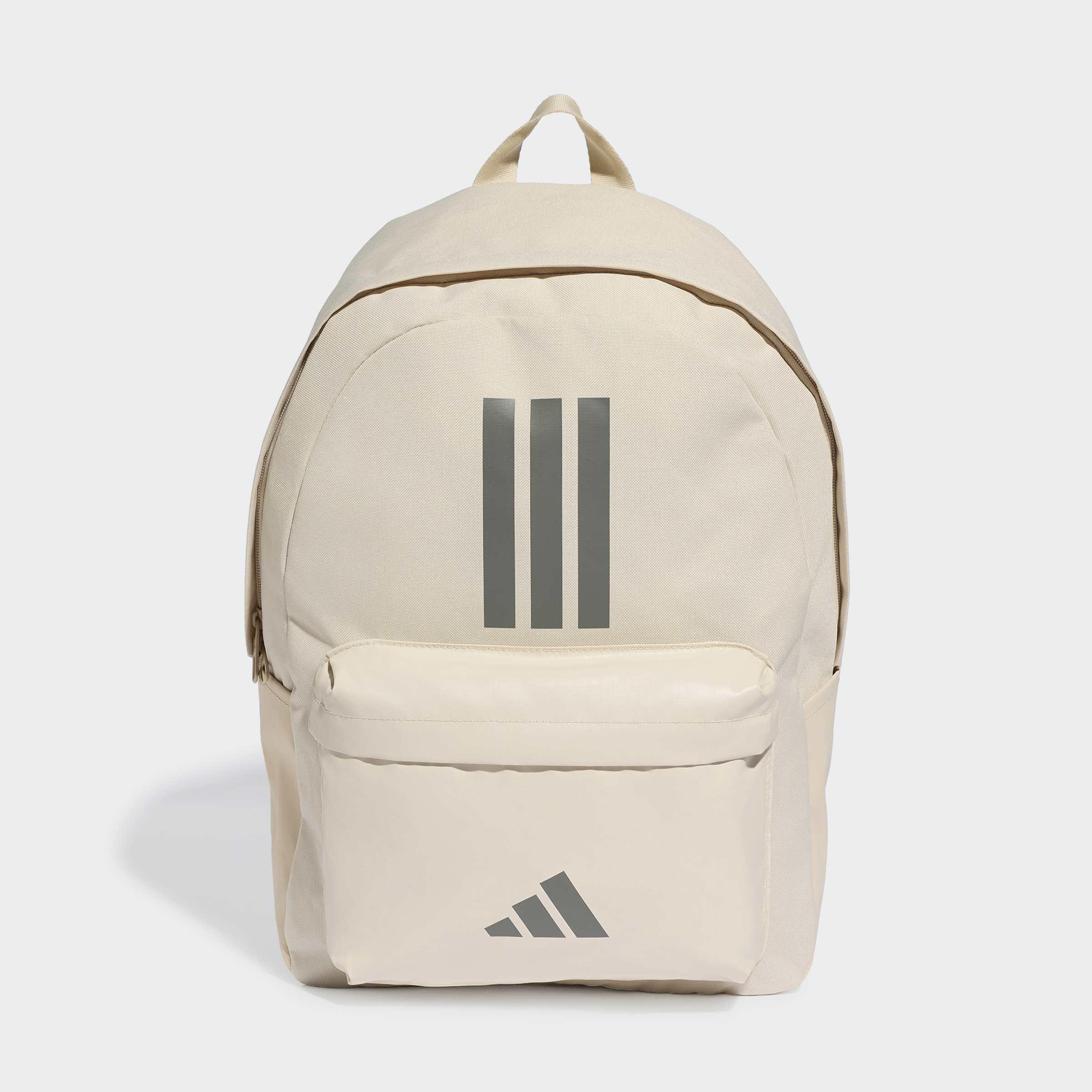 Unisex Classic Back-to-School 3-Stripes Backpack, Beige