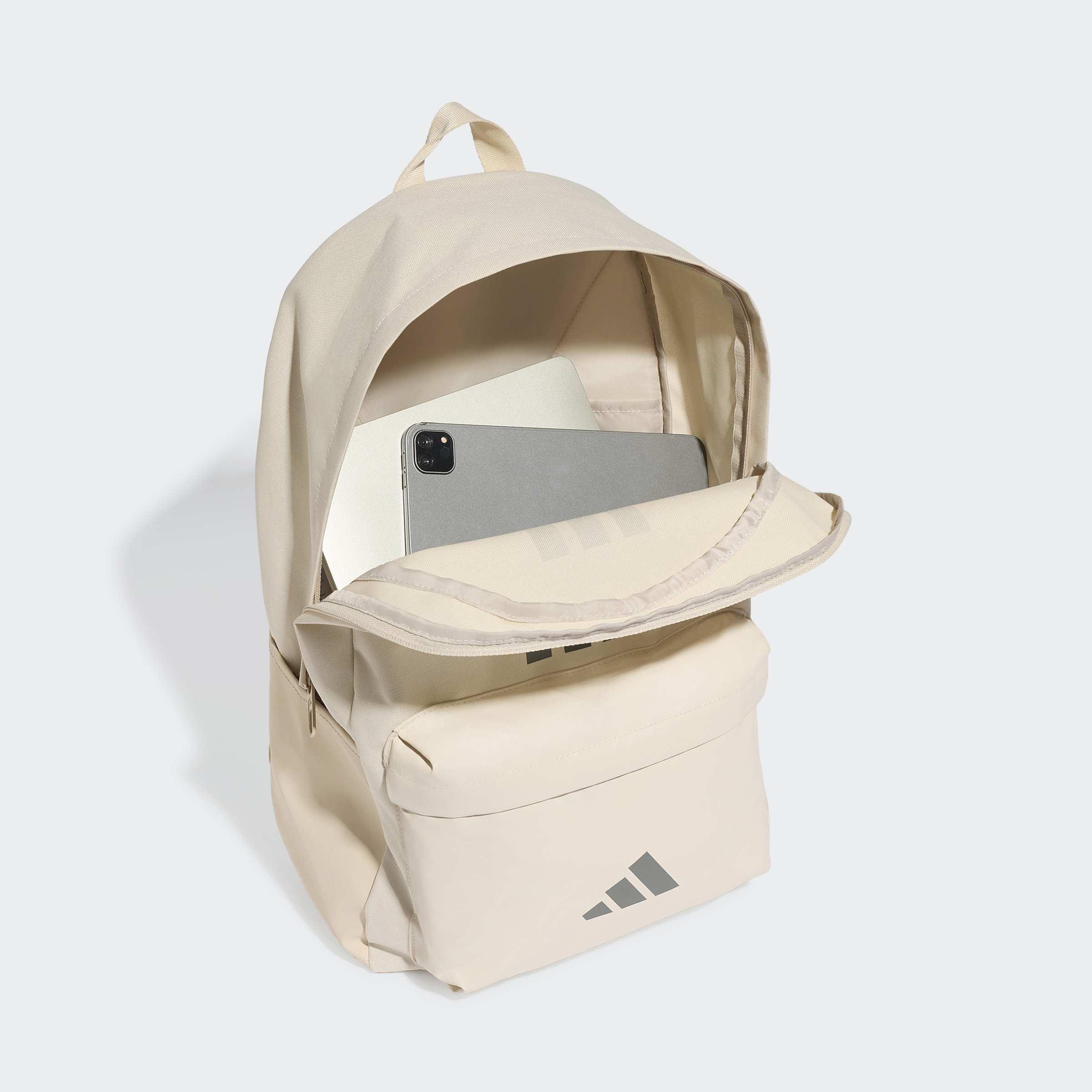 Unisex Classic Back-to-School 3-Stripes Backpack, Beige, A701_ONE, large image number 2