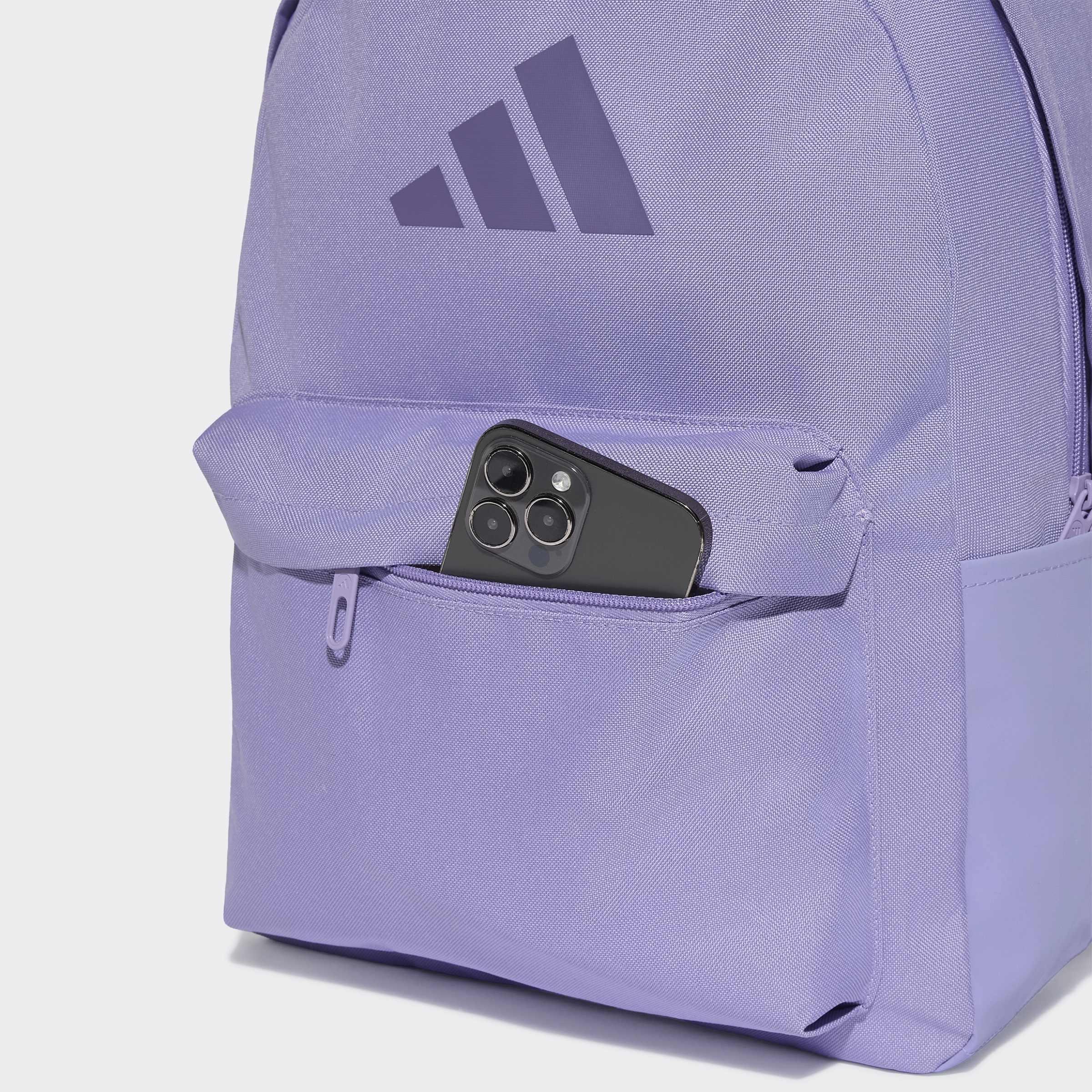 Unisex Classic 3 Bar Logo Backpack, Purple, A701_ONE, large image number 4