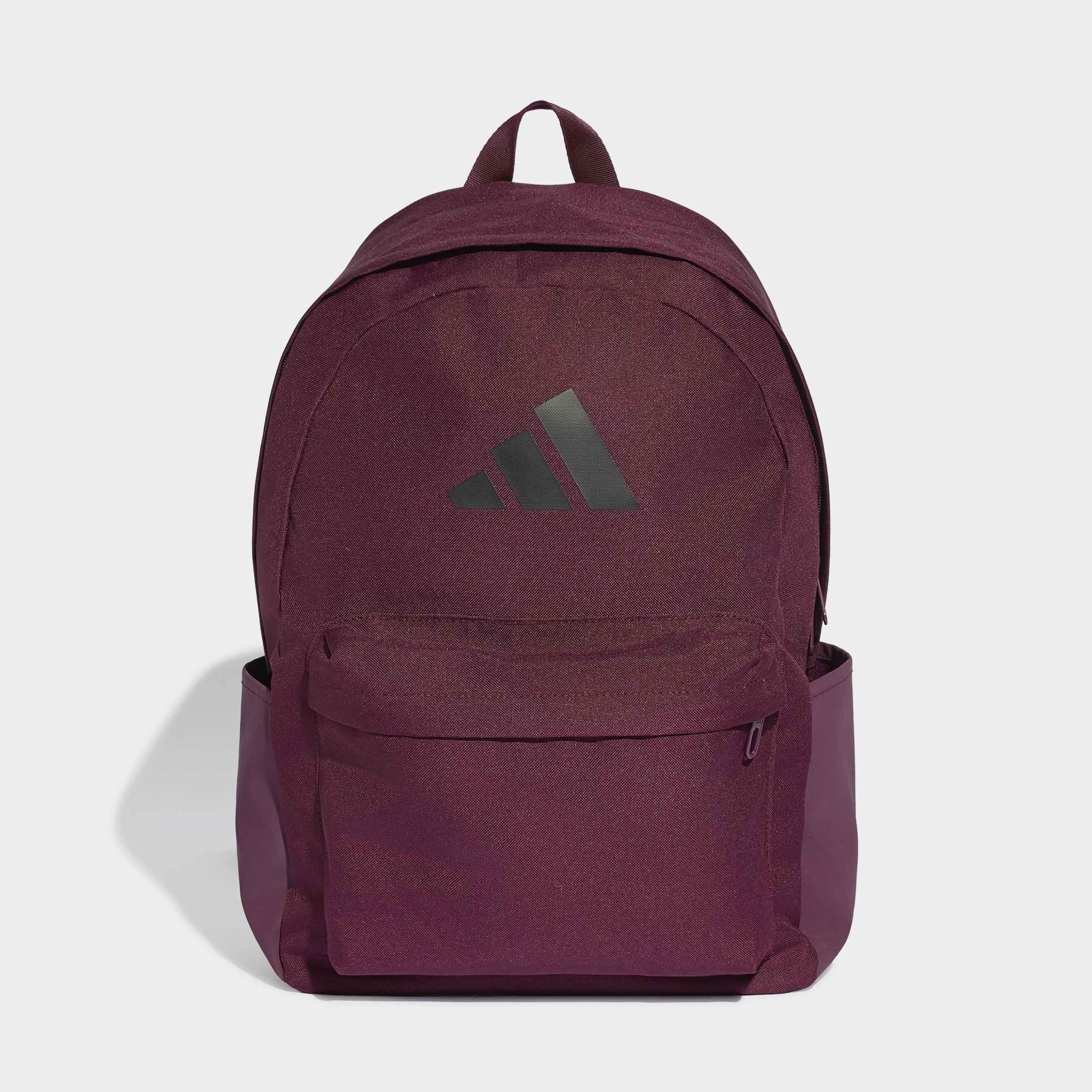 Unisex Classic 3 Bar Logo Backpack, Burgundy