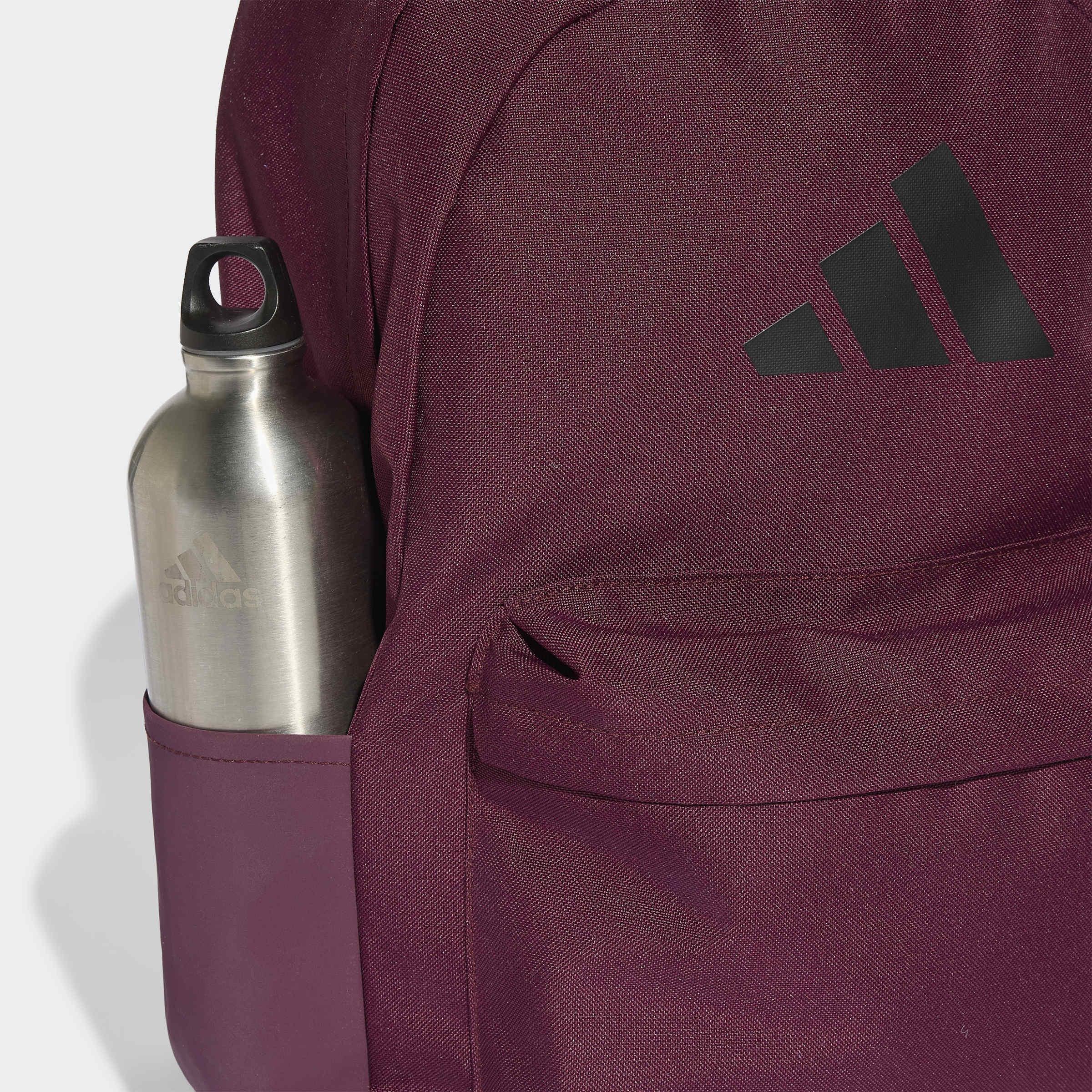 Unisex Classic 3 Bar Logo Backpack, Burgundy, A701_ONE, large image number 2