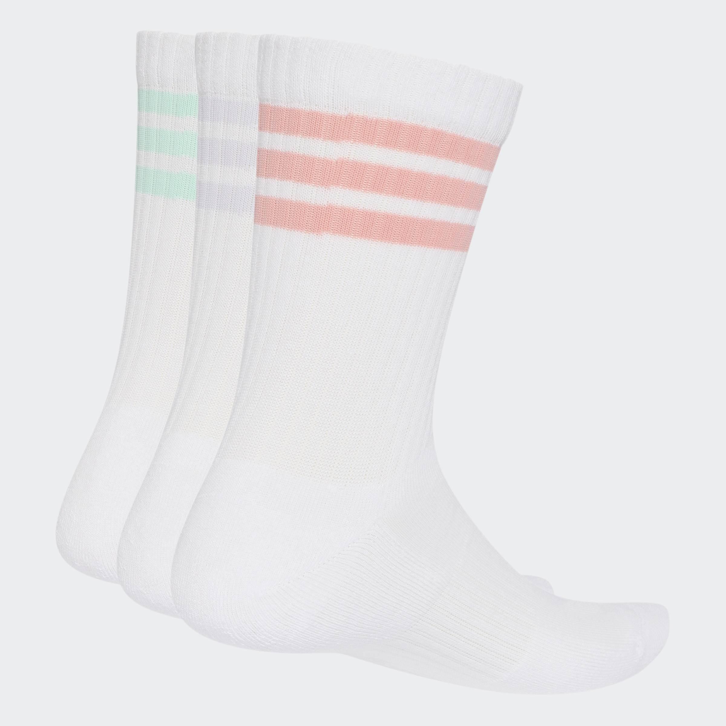 Unisex 3-Stripes Cushioned Crew Socks 3 Pair Pack, Multicolour, A701_ONE, large image number 1