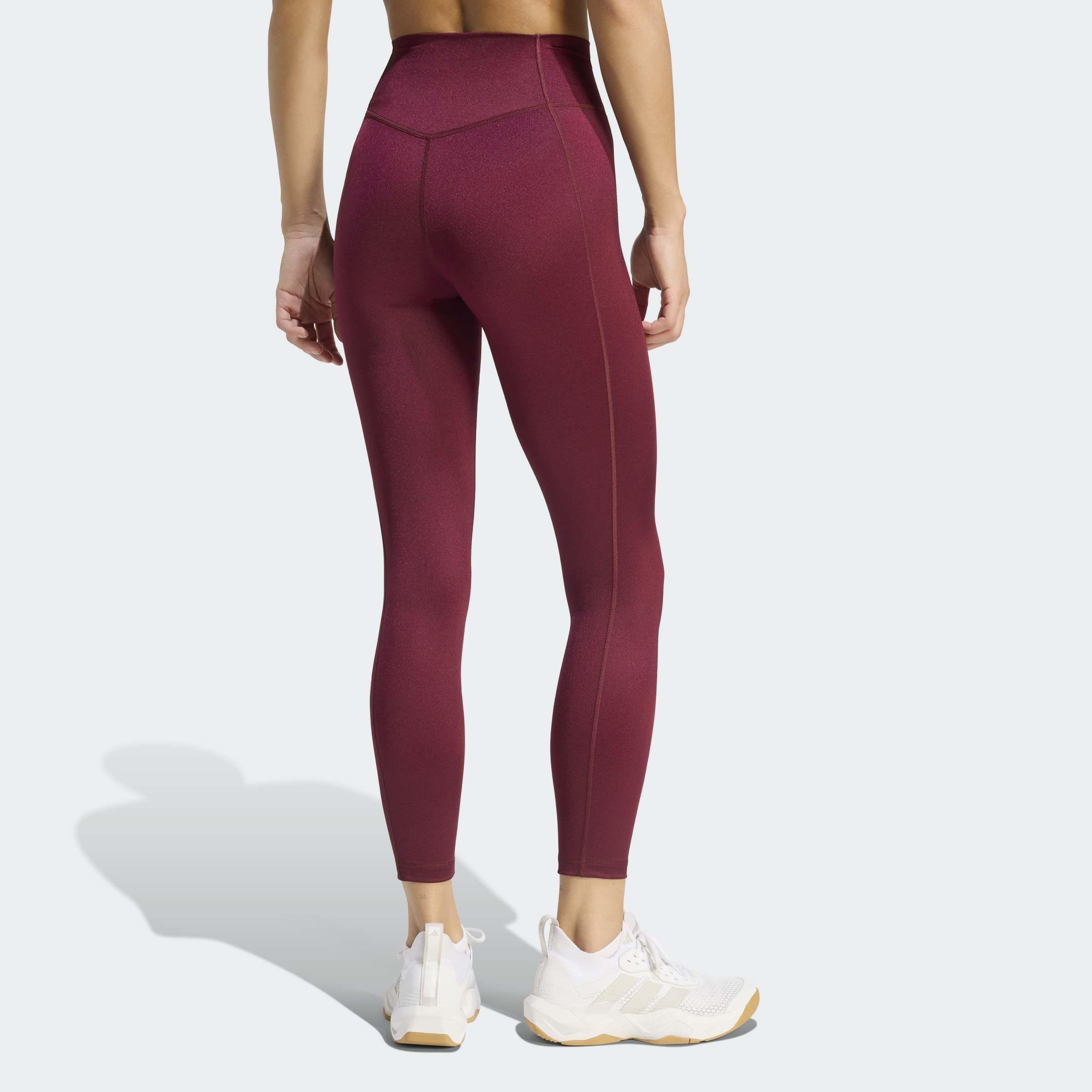 Optime Essentials Workout Shine 7/8 Leggings, Burgundy