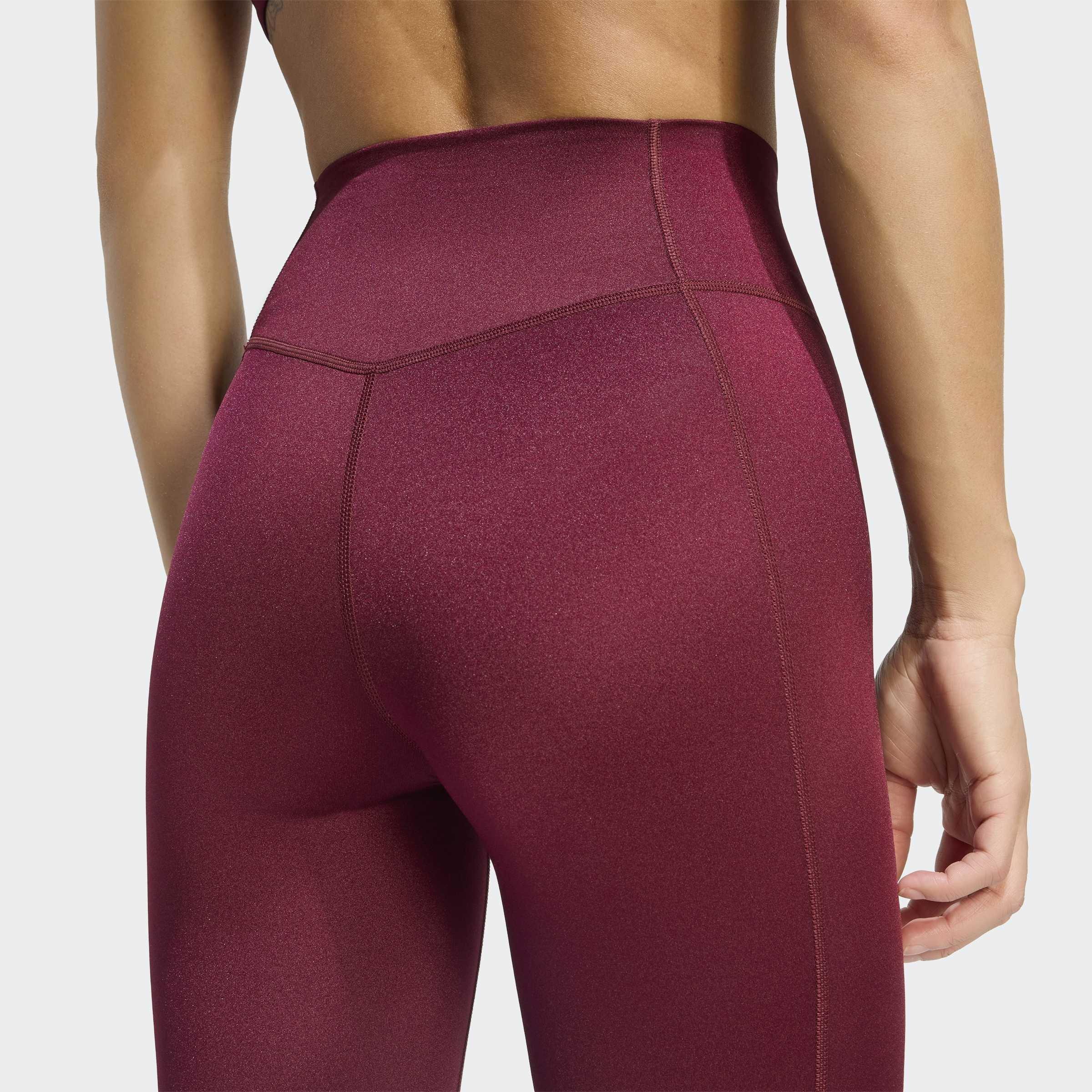 Optime Essentials Workout Shine 7/8 Leggings, Burgundy, A701_ONE, large image number 2