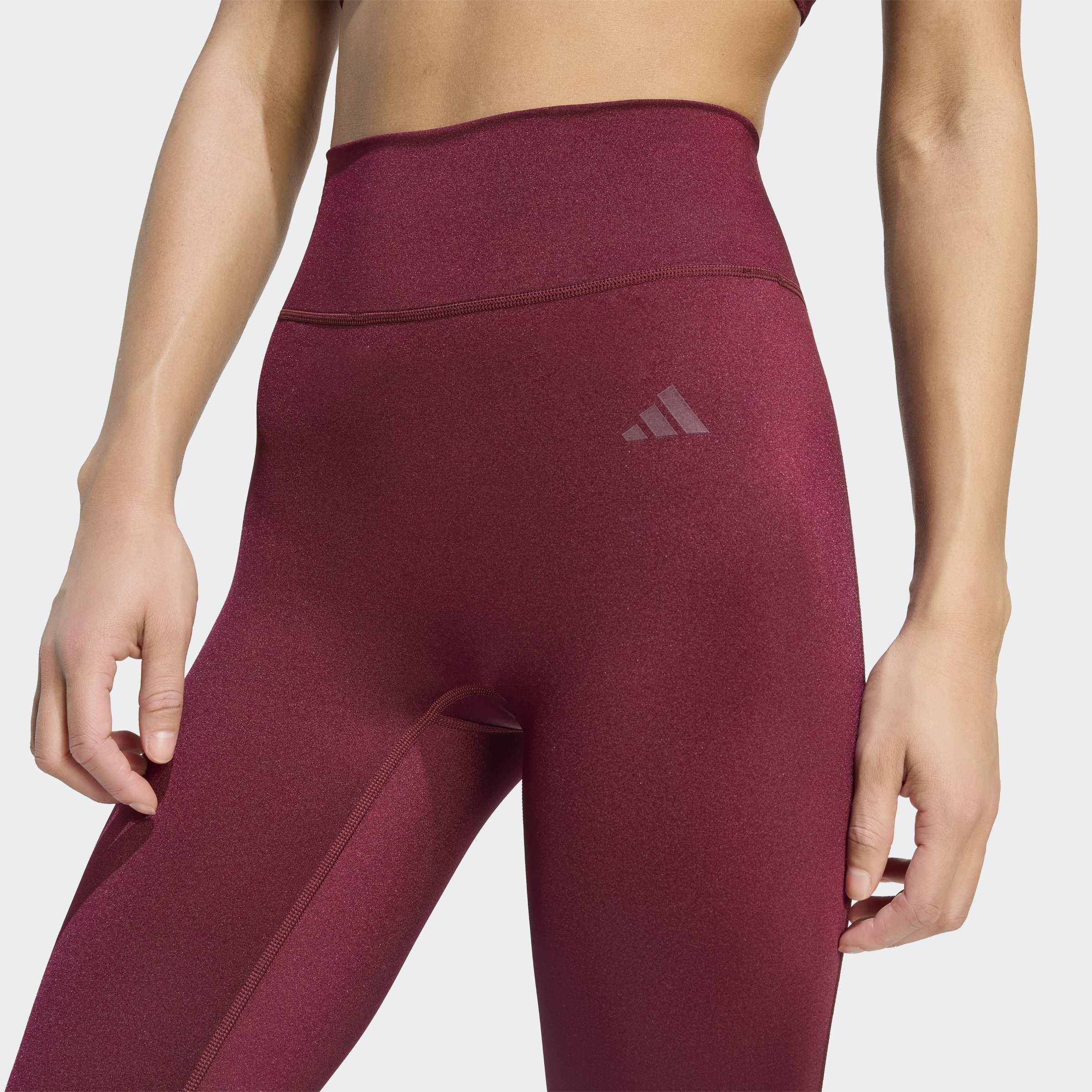 Optime Essentials Workout Shine 7/8 Leggings, Burgundy, A701_ONE, large image number 3