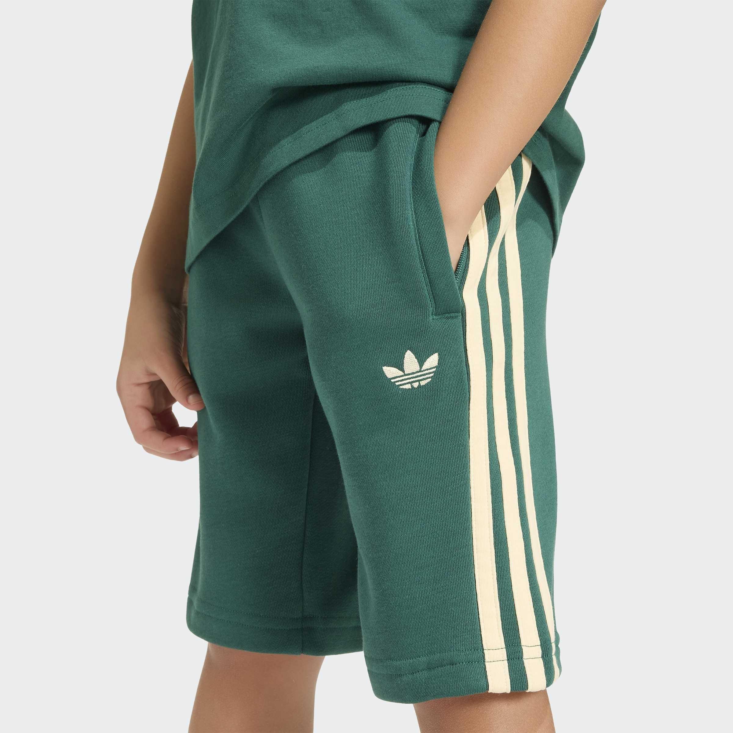 Kids Unisex 3 Stripe Short Tee Set, Green, A701_ONE, large image number 4