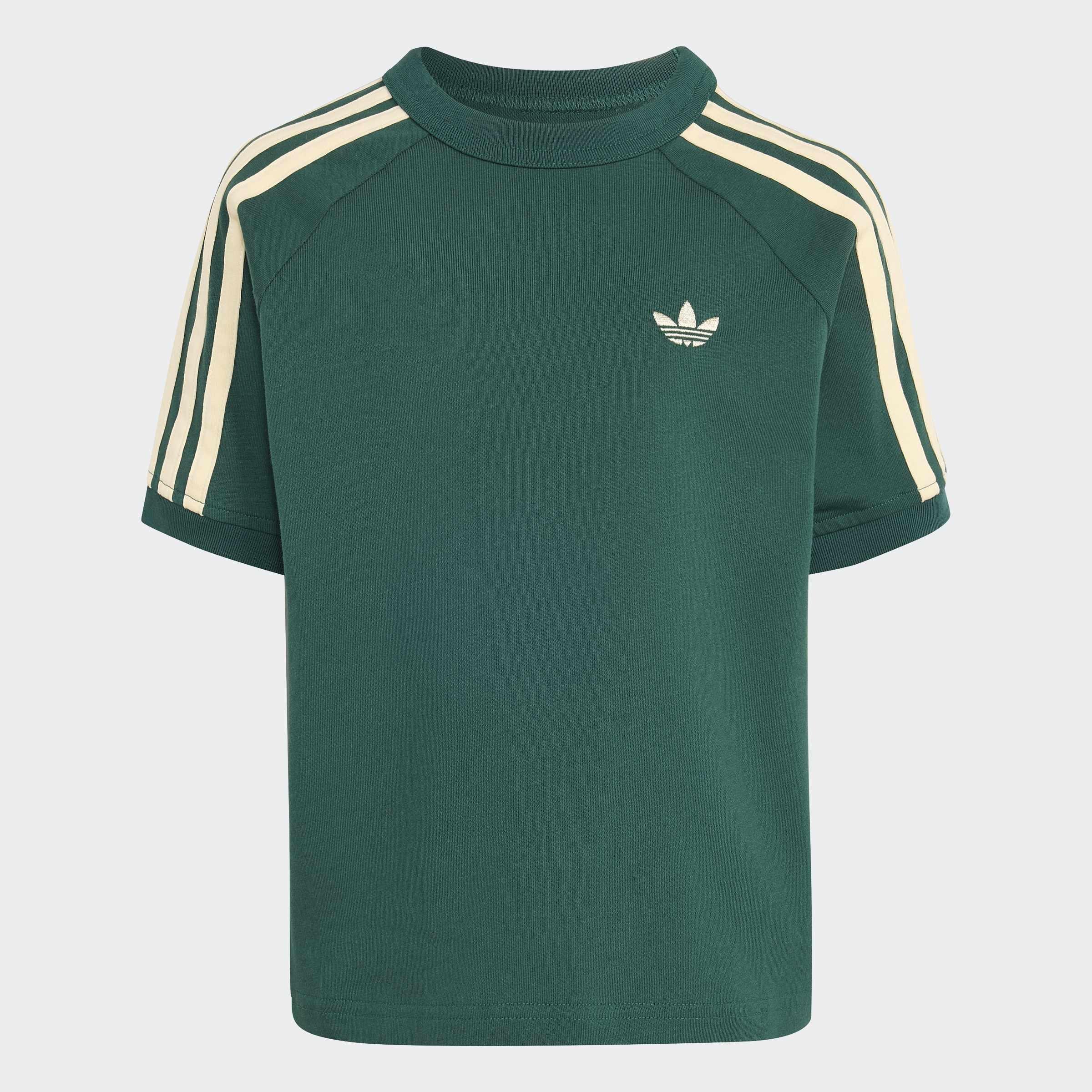 Kids Unisex 3 Stripe Short Tee Set, Green, A701_ONE, large image number 8