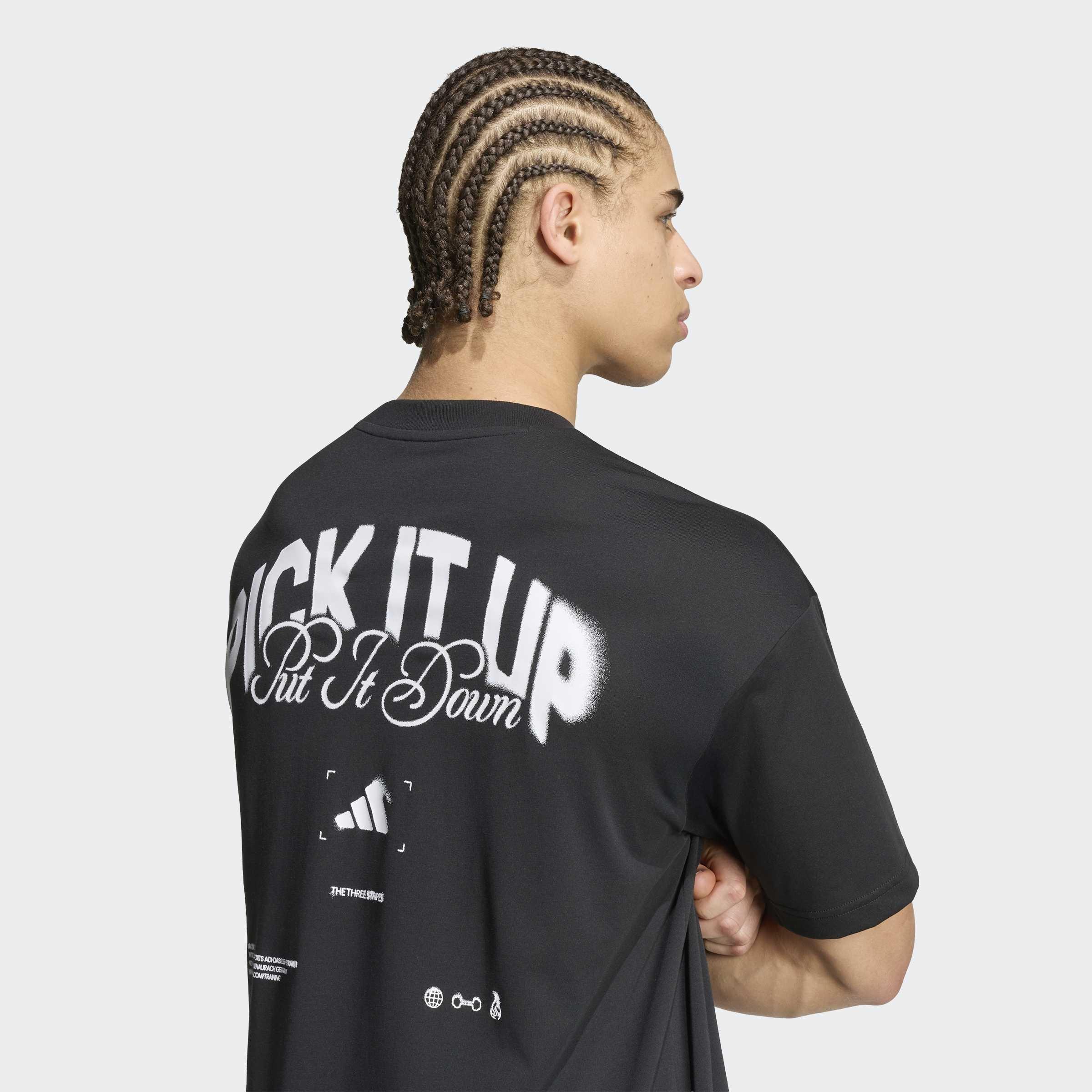 Climacool Primelift Training Graphic T-Shirt, Black, A701_ONE, large image number 3