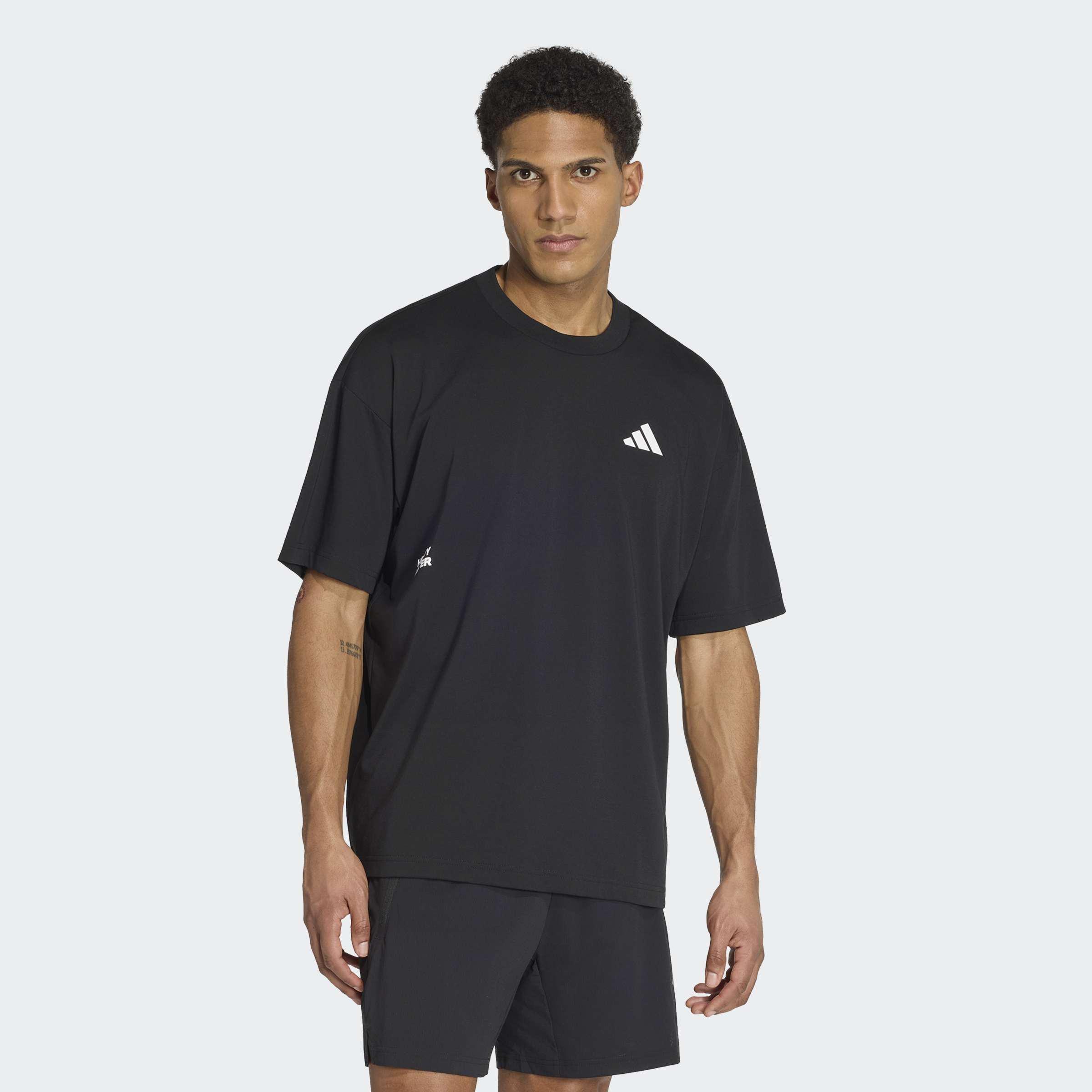 Climacool Fun Training Graphic T-Shirt, Black, A701_ONE, large image number 4