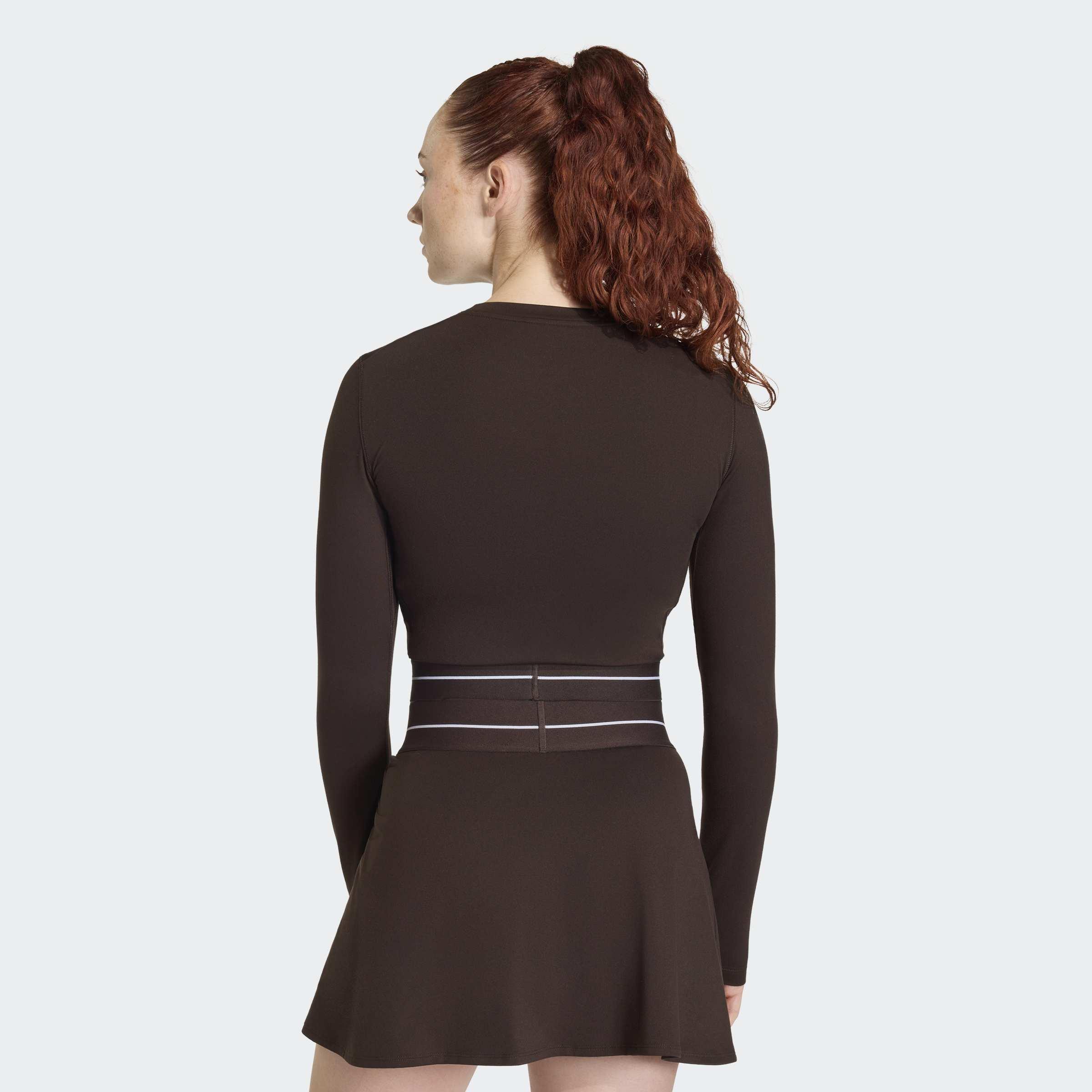 Hyperglam Cropped Long Sleeve T-Shirt, Brown