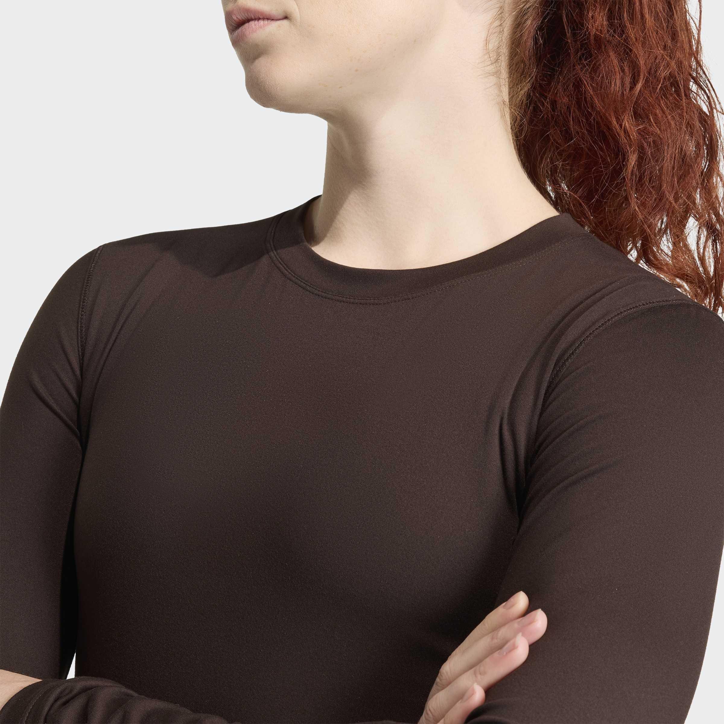 Hyperglam Cropped Long Sleeve T-Shirt, Brown, A701_ONE, large image number 3