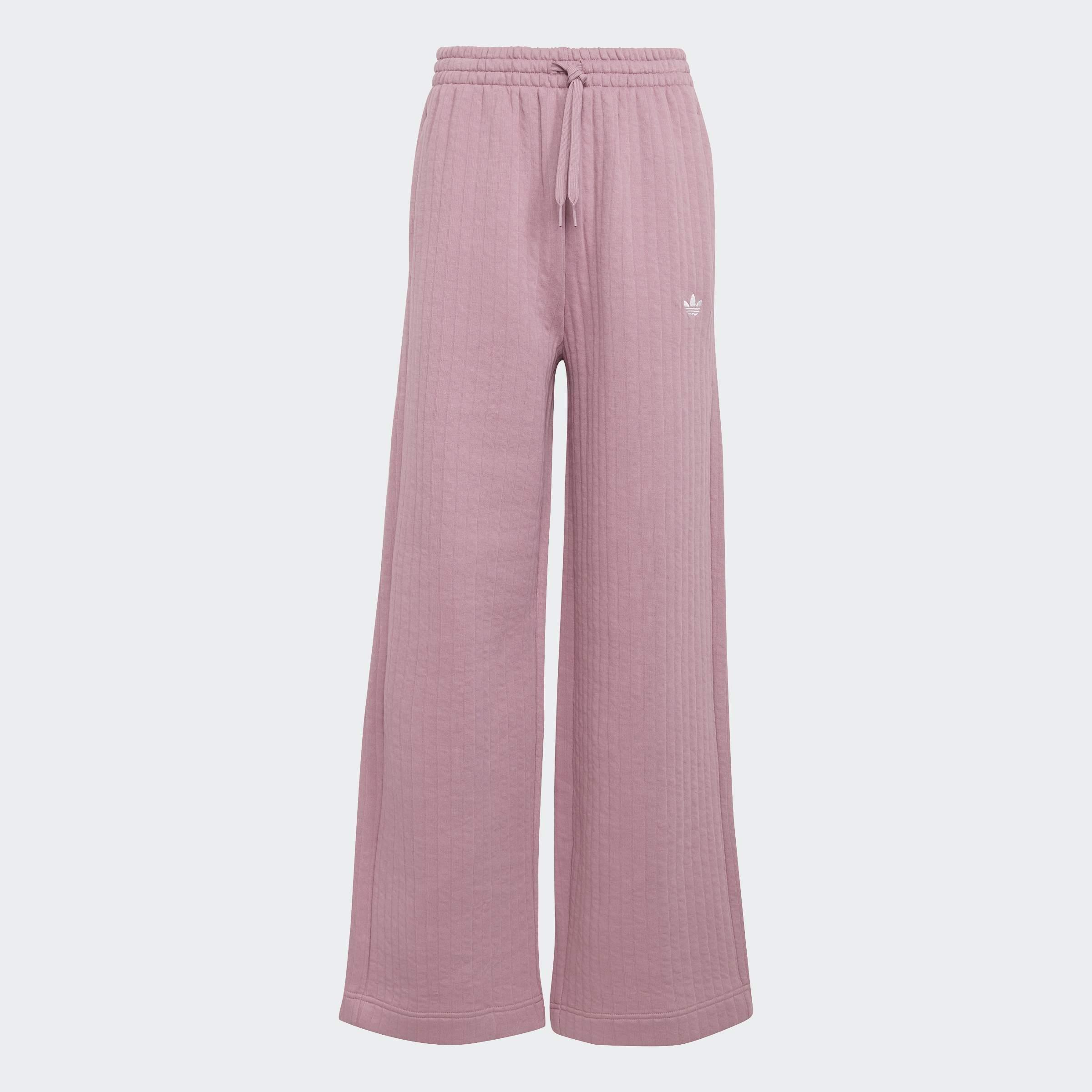 Kids Loose Wide Leg Padded Rib Joggers, Purple