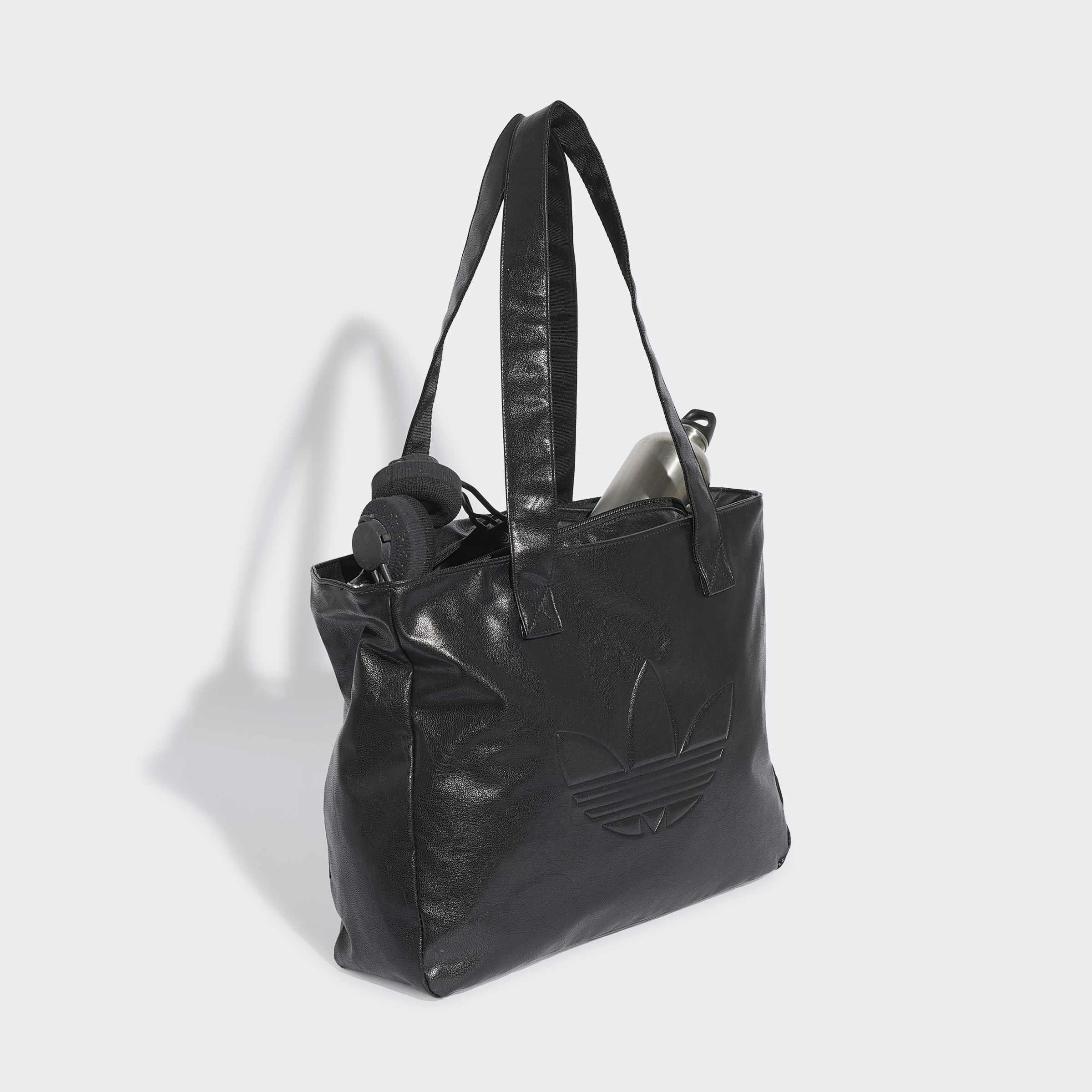 Unisex Shopper Metallic Pu Bag, Black
