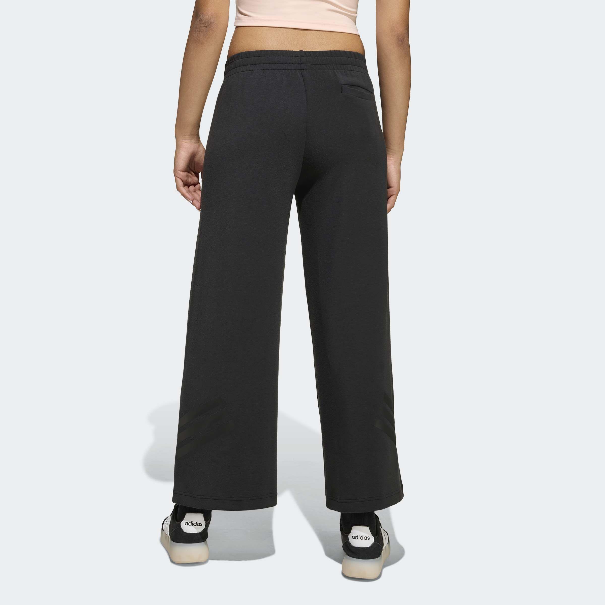 Kids Future Icons 3 Stripes Wide Leg Tracksuit Bottoms, Black, A701_ONE, large image number 1