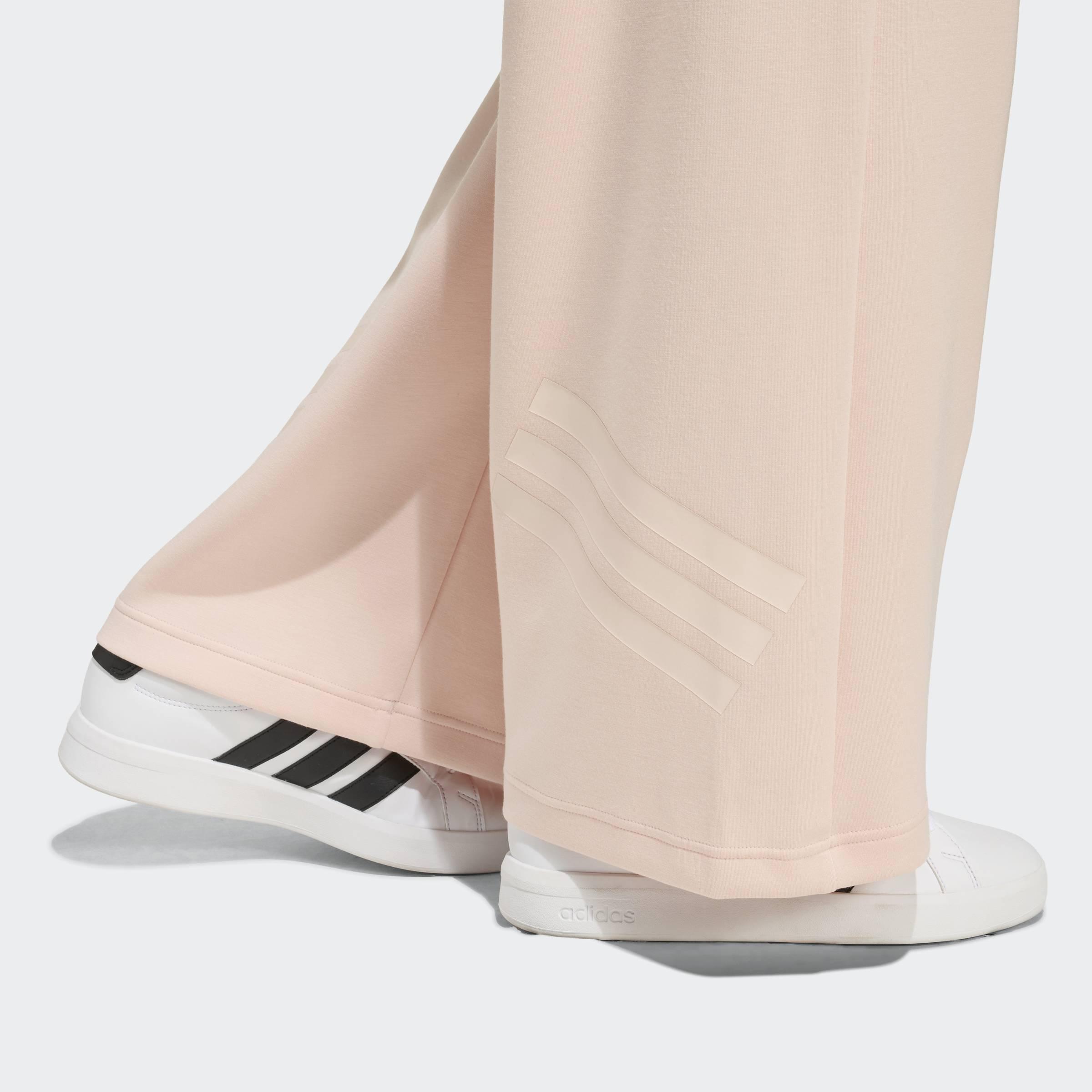 Kids Future Icons 3 Stripes Wide Leg Tracksuit Bottoms, Pink, A701_ONE, large image number 2