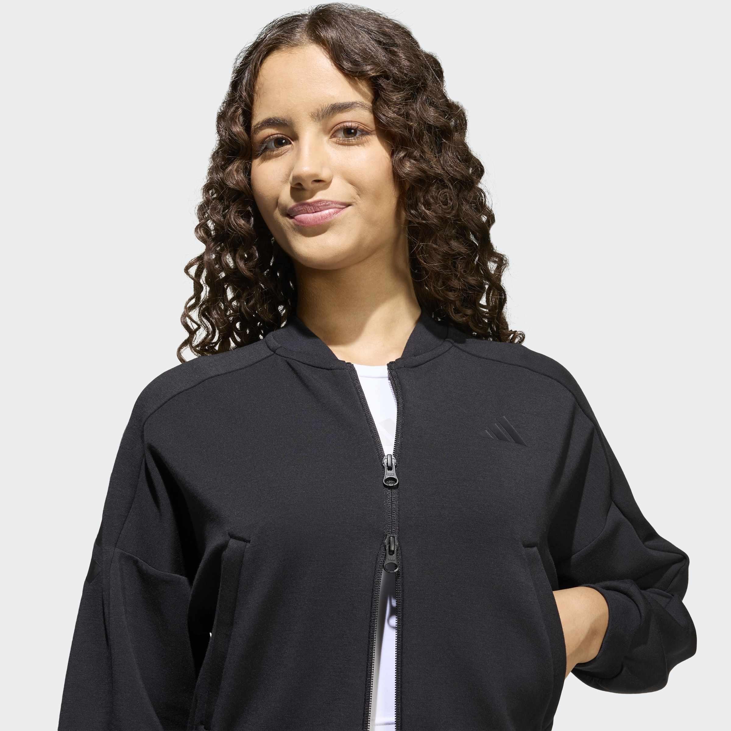 Kids Future Icons 3 Stripes Full Zip Track Top, Black, A701_ONE, large image number 3