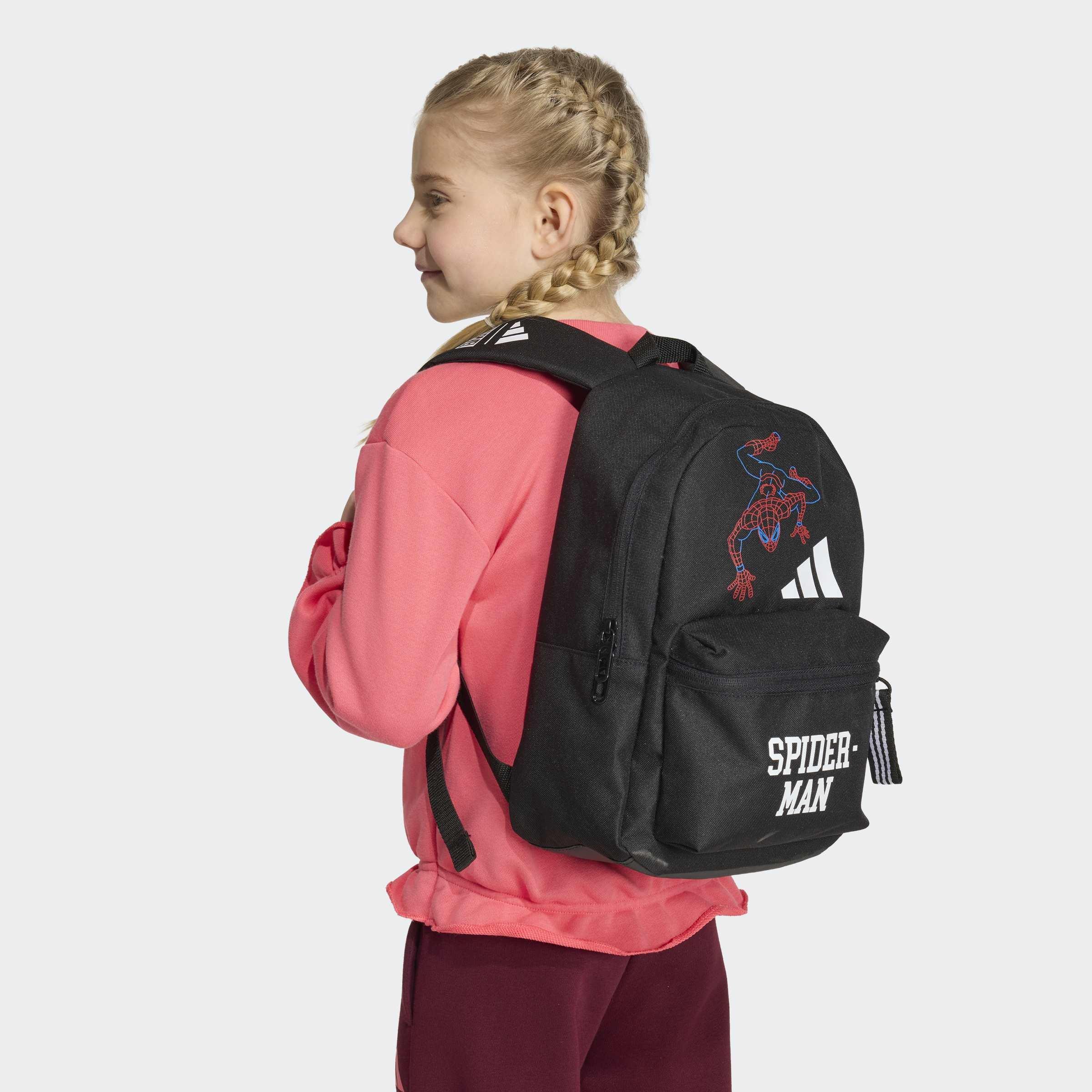 Kids Unisex adidas Marvel Spider-Man Backpack, Black, A701_ONE, large image number 6