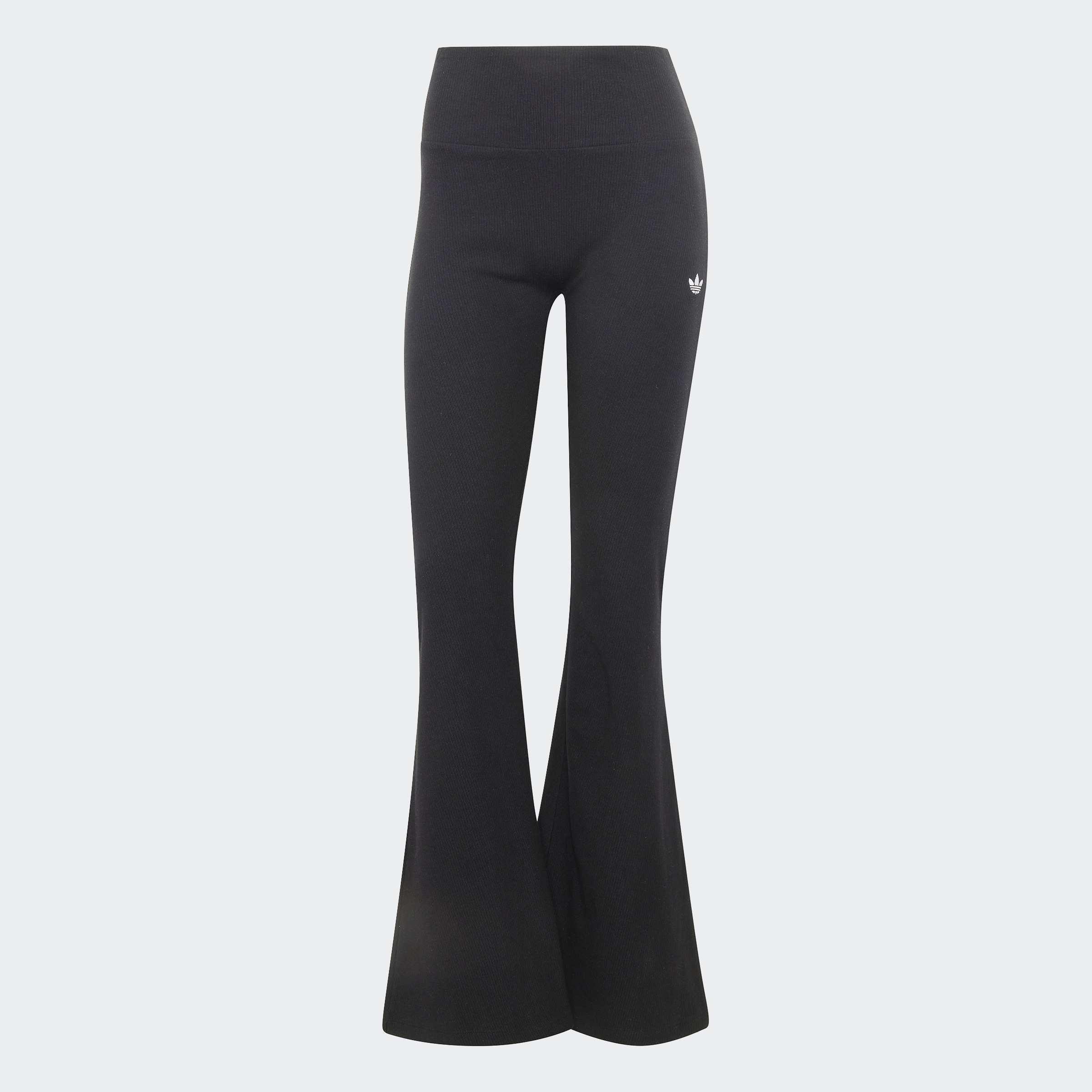Essentials Rib Flared Leggings, Black