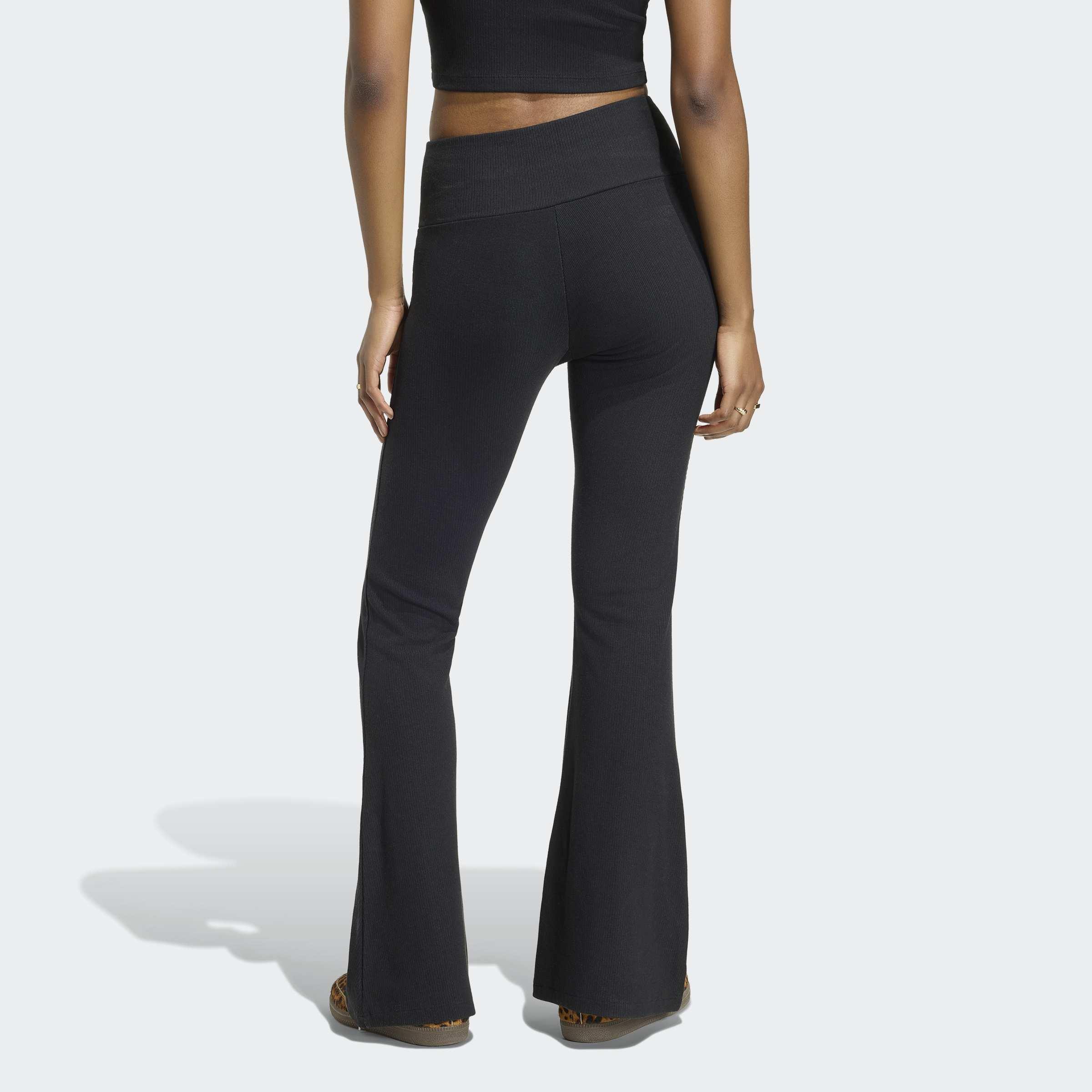 Essentials Rib Flared Leggings, Black
