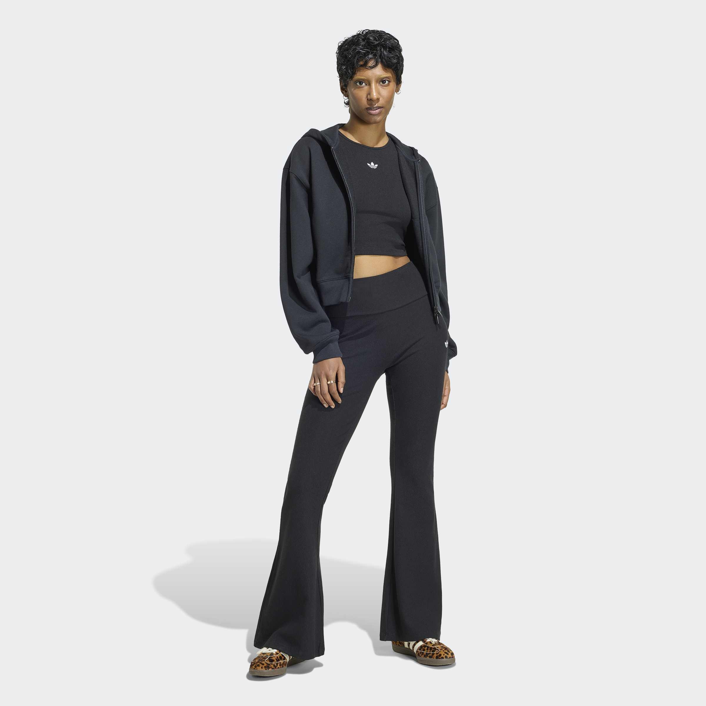 Essentials Rib Flared Leggings, Black, A701_ONE, large image number 4