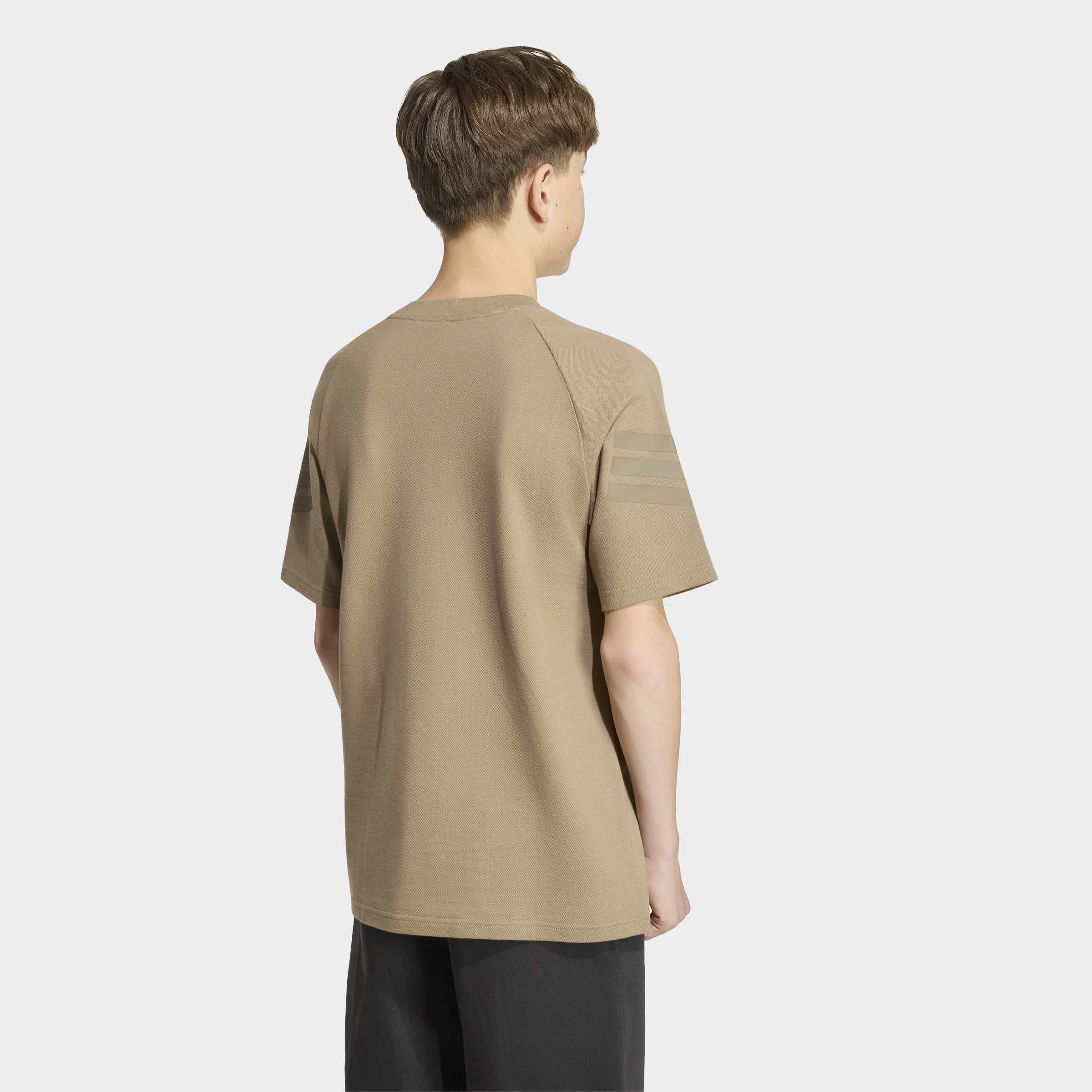 Kids Unisex Future Icons 3 Stripes T-Shirt, Beige, A701_ONE, large image number 2