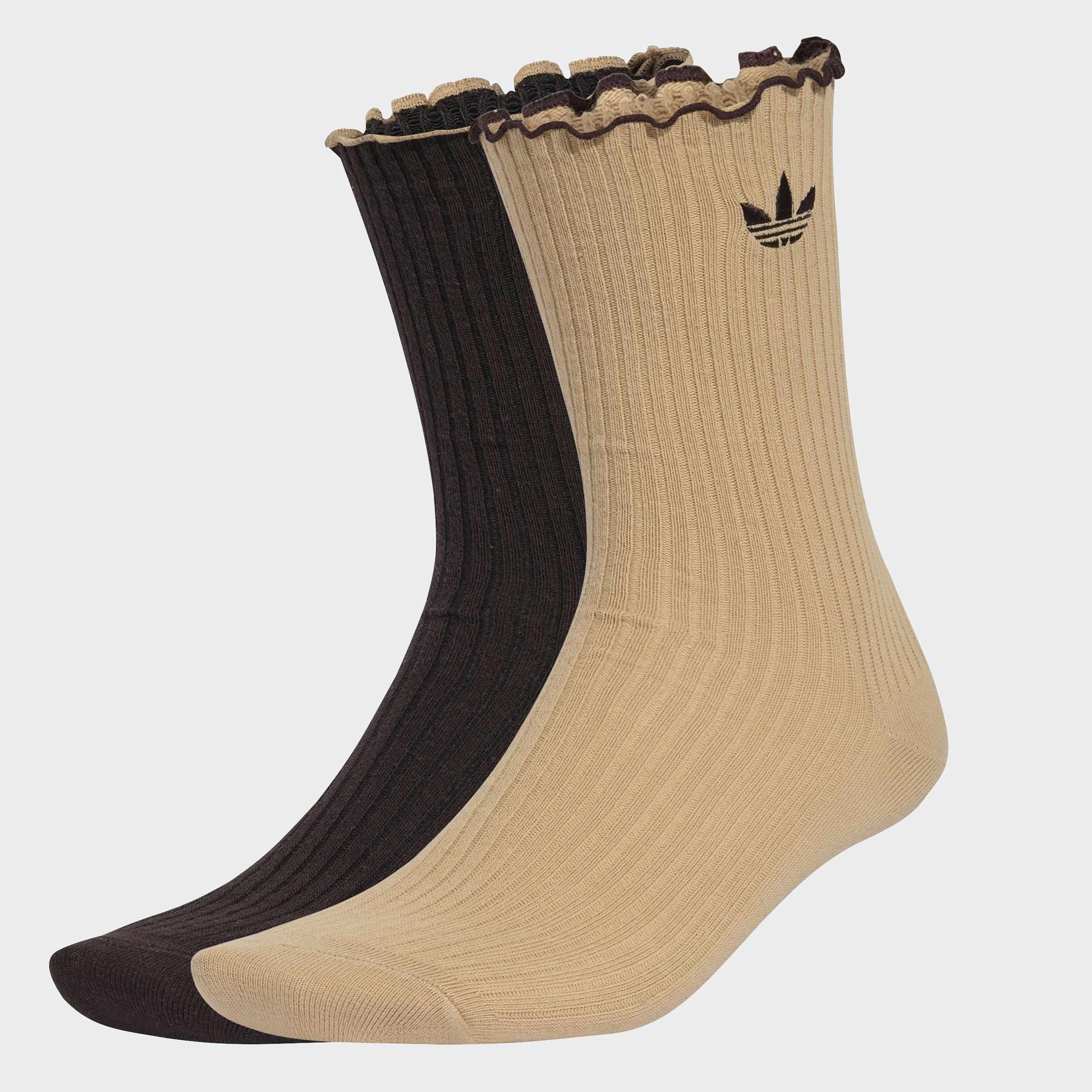 Unisex Ruffle Crew Socks 2 Pairs, Multicolour, A701_ONE, large image number 3