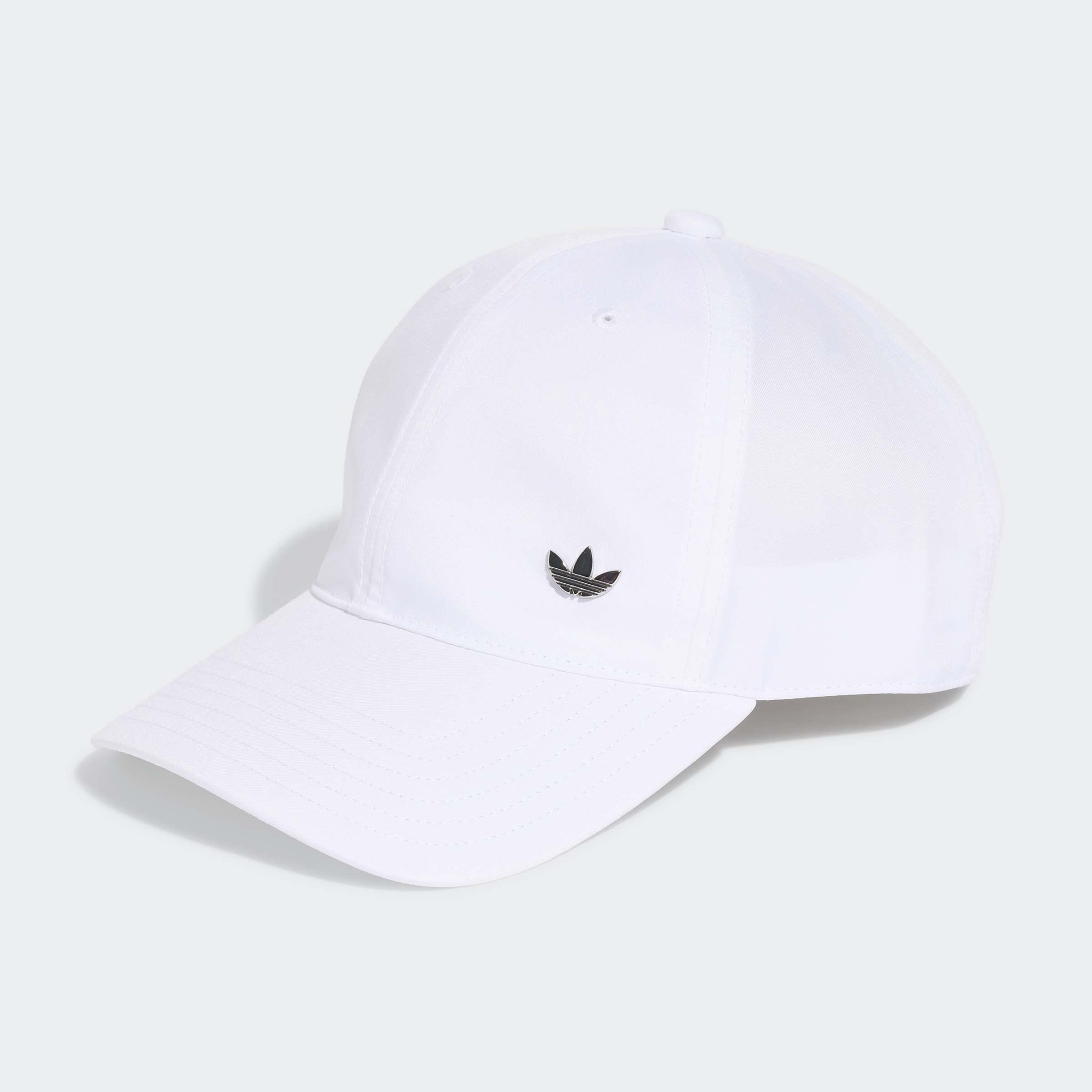 Unisex Metallic Trefoil Soft Cap, White