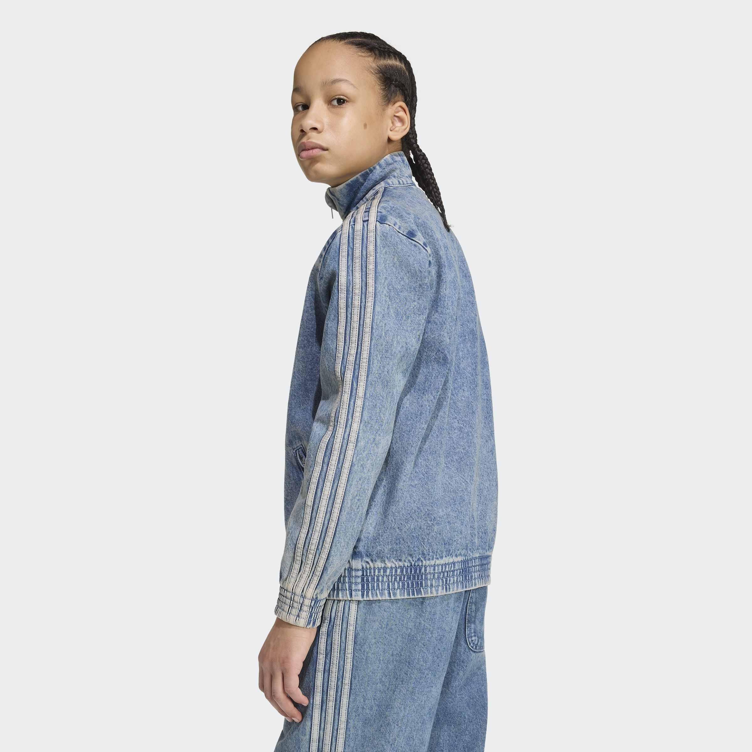 Kids Unisex Firebird Loose Denim Track Top, Blue