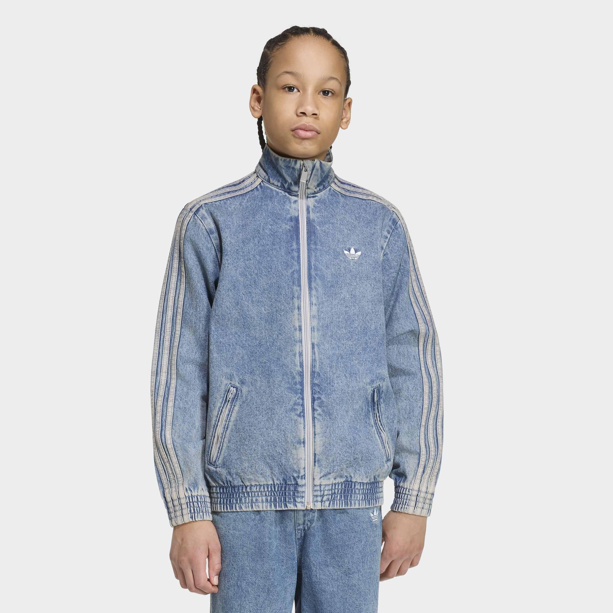 Kids Unisex Firebird Loose Denim Track Top, Blue, A701_ONE, large image number 5