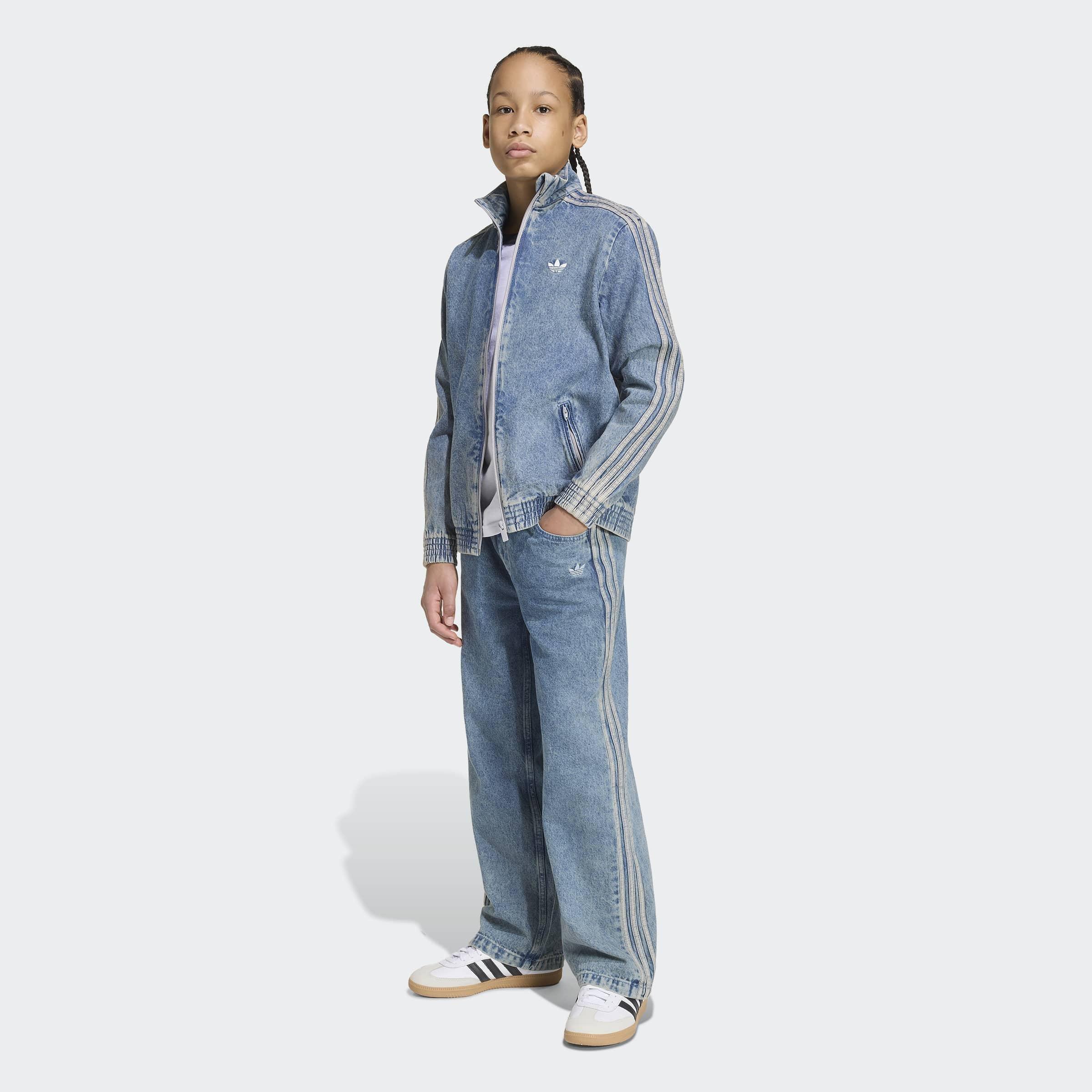 Kids Unisex Firebird Loose Denim Track Top, Blue, A701_ONE, large image number 6