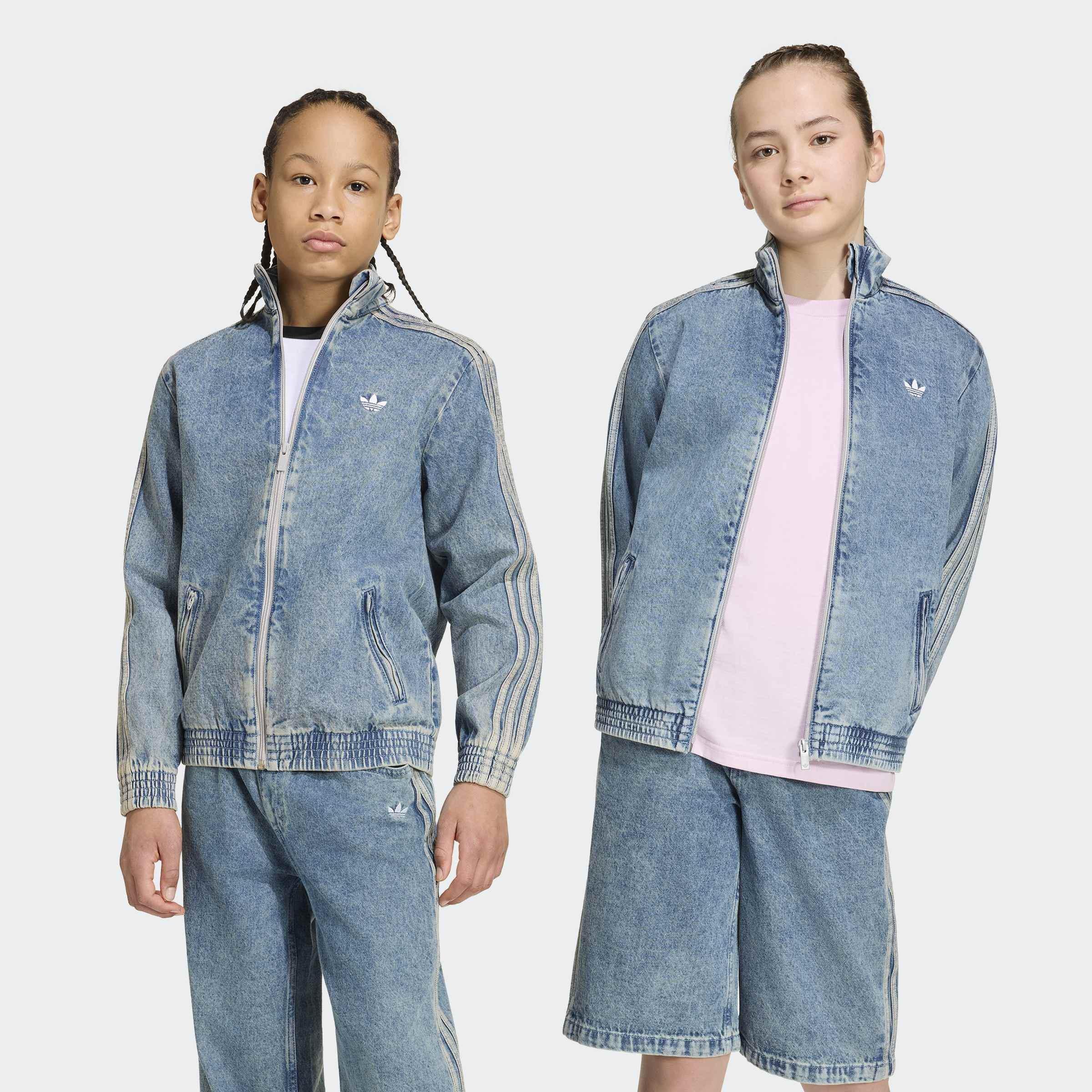 Kids Unisex Firebird Loose Denim Track Top, Blue, A701_ONE, large image number 7