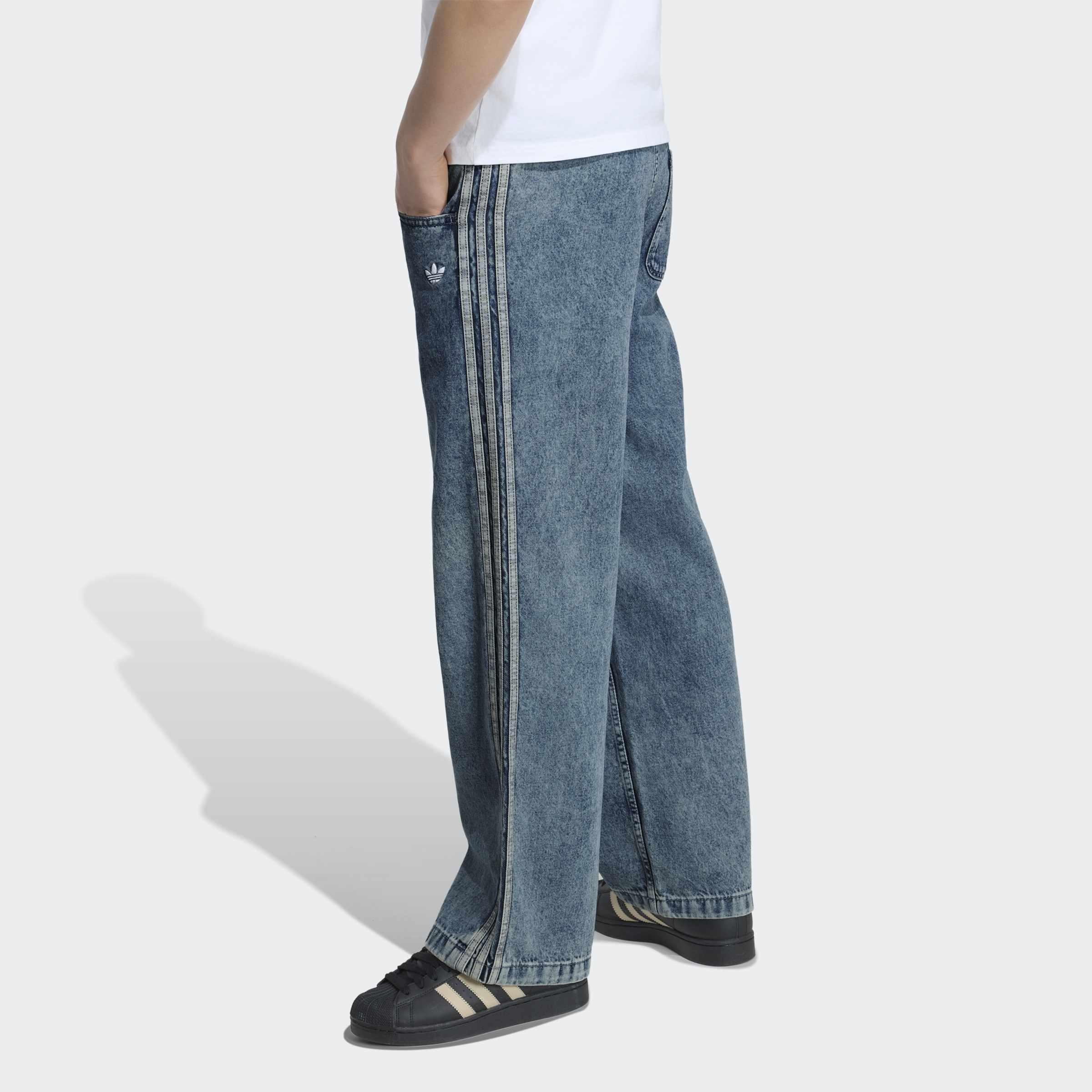 Kids Unisex Firebird Loose Denim Track Pants, Blue