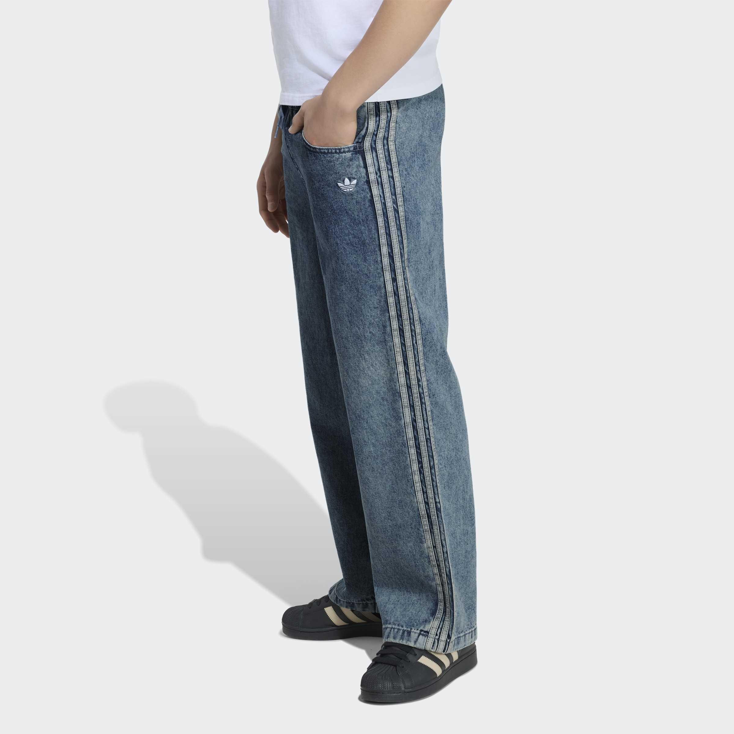 Kids Unisex Firebird Loose Denim Track Pants, Blue, A701_ONE, large image number 5