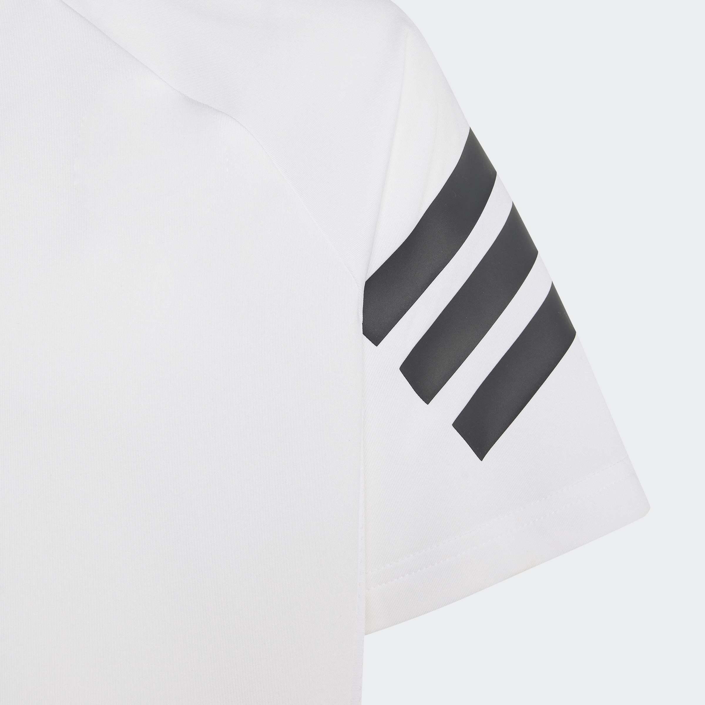 Kids Unisex Sport Icons 3 Stripes T-Shirt, White, A701_ONE, large image number 4