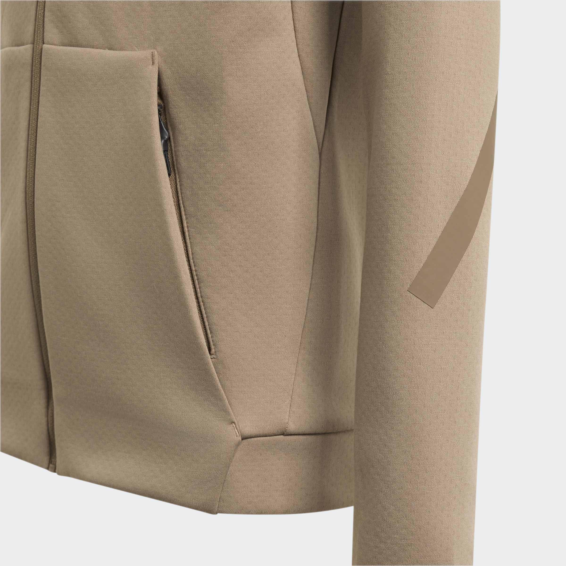 Kids Unisex Z.N.E. Full Zip Hoodie, Beige, A701_ONE, large image number 4