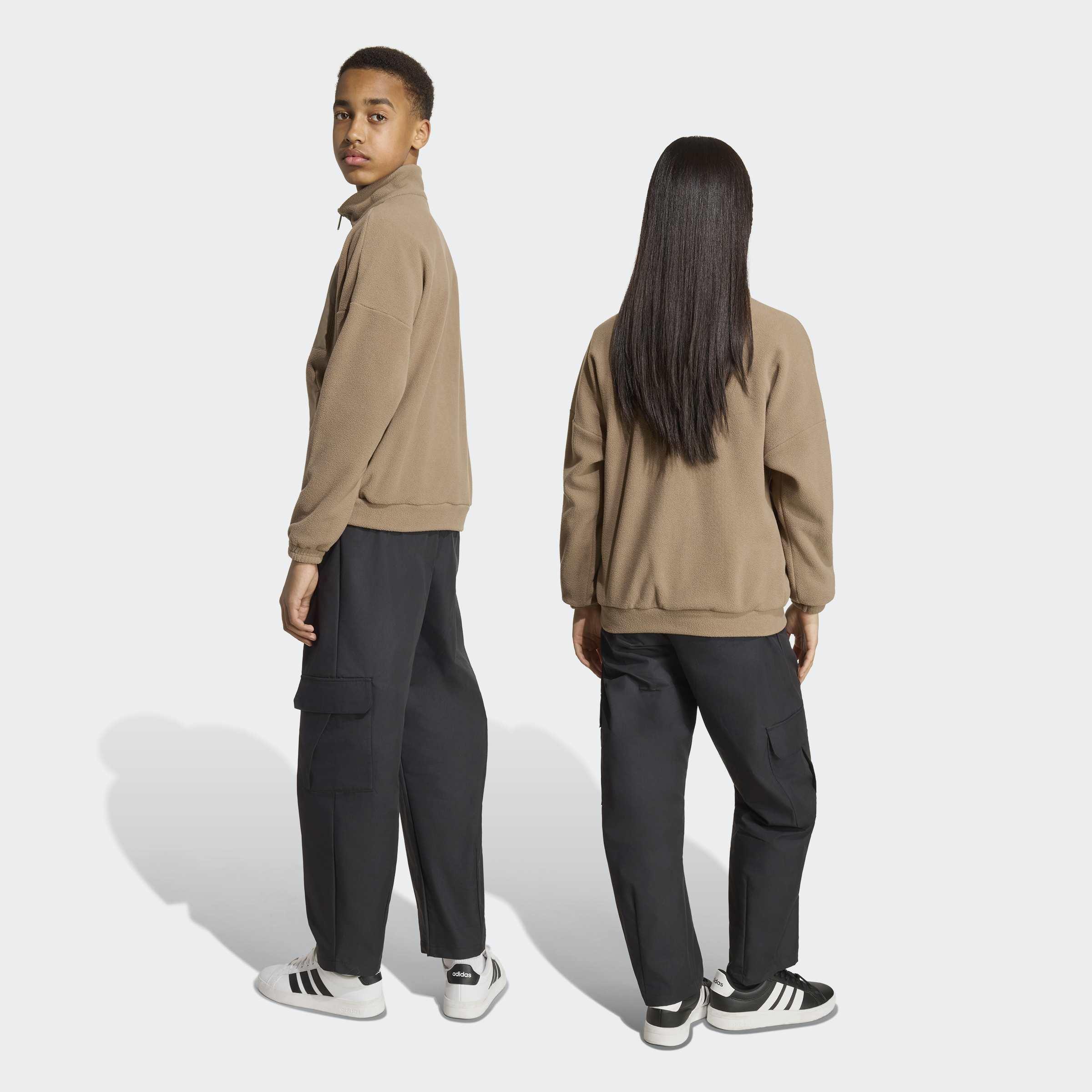 Kids Unisex Future Icons Barrel-Shaped Cargo Longer Length Trousers, Black