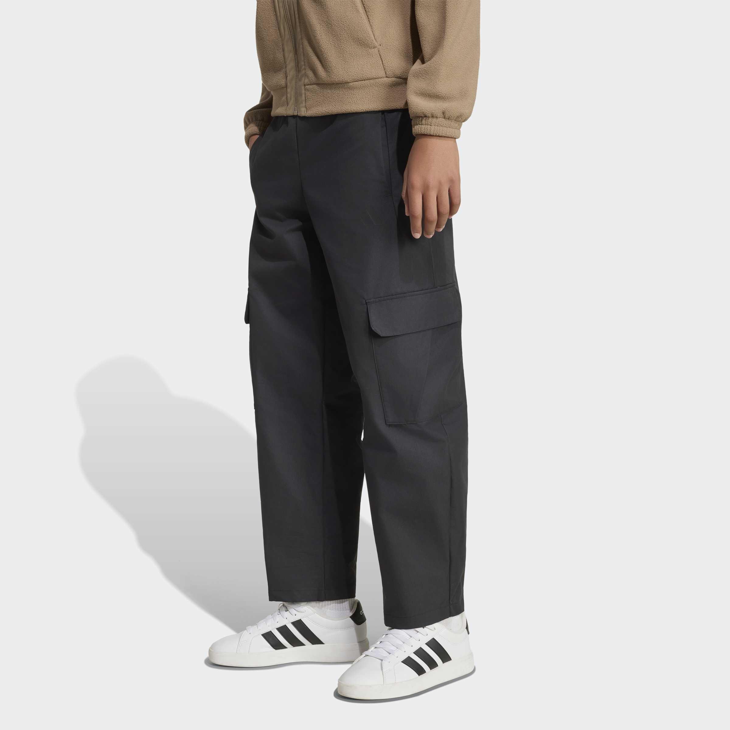 Kids Unisex Future Icons Barrel-Shaped Cargo Longer Length Trousers, Black, A701_ONE, large image number 6